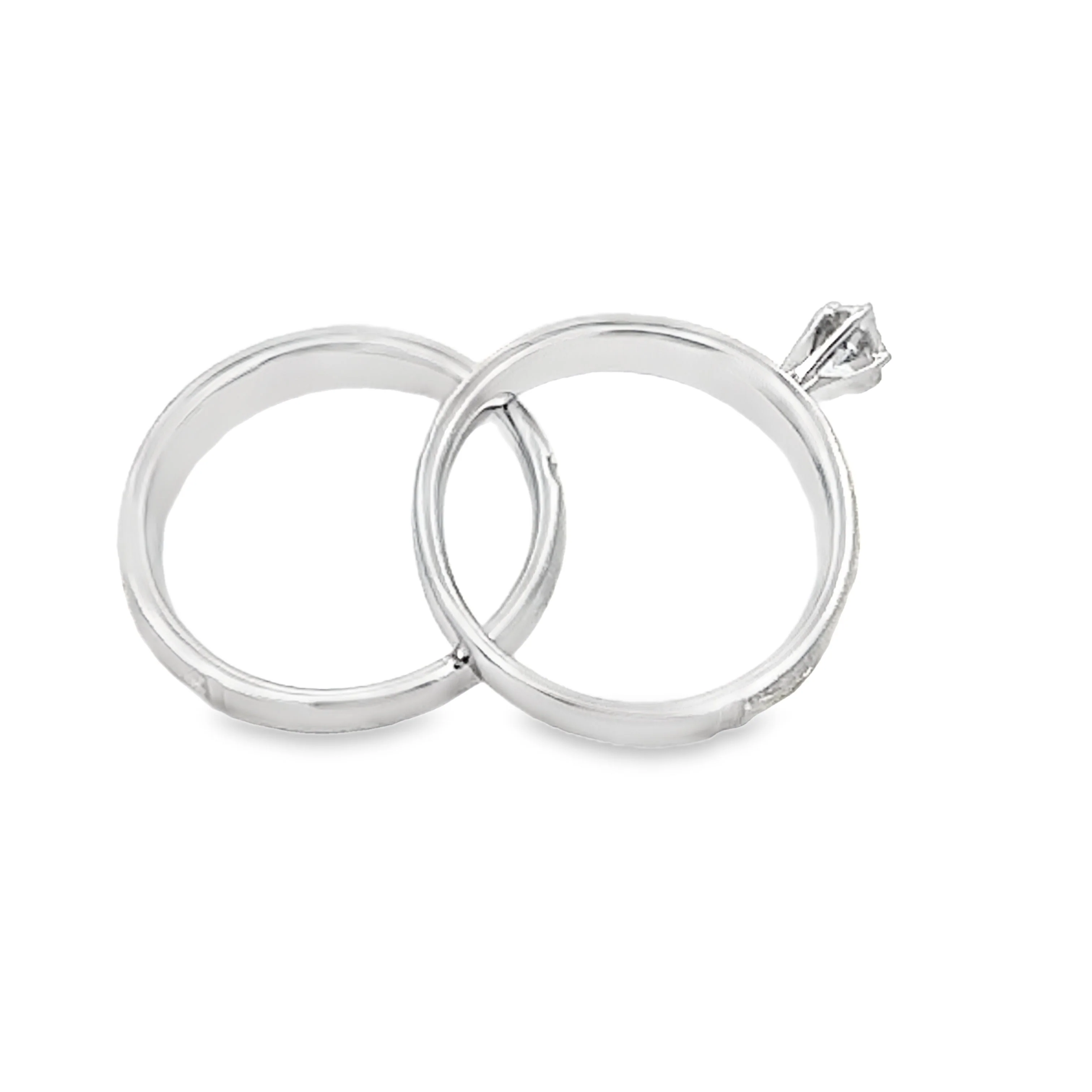 Diamond Engagement Ring Set Sterling Silver 14KT Gold - Image 5