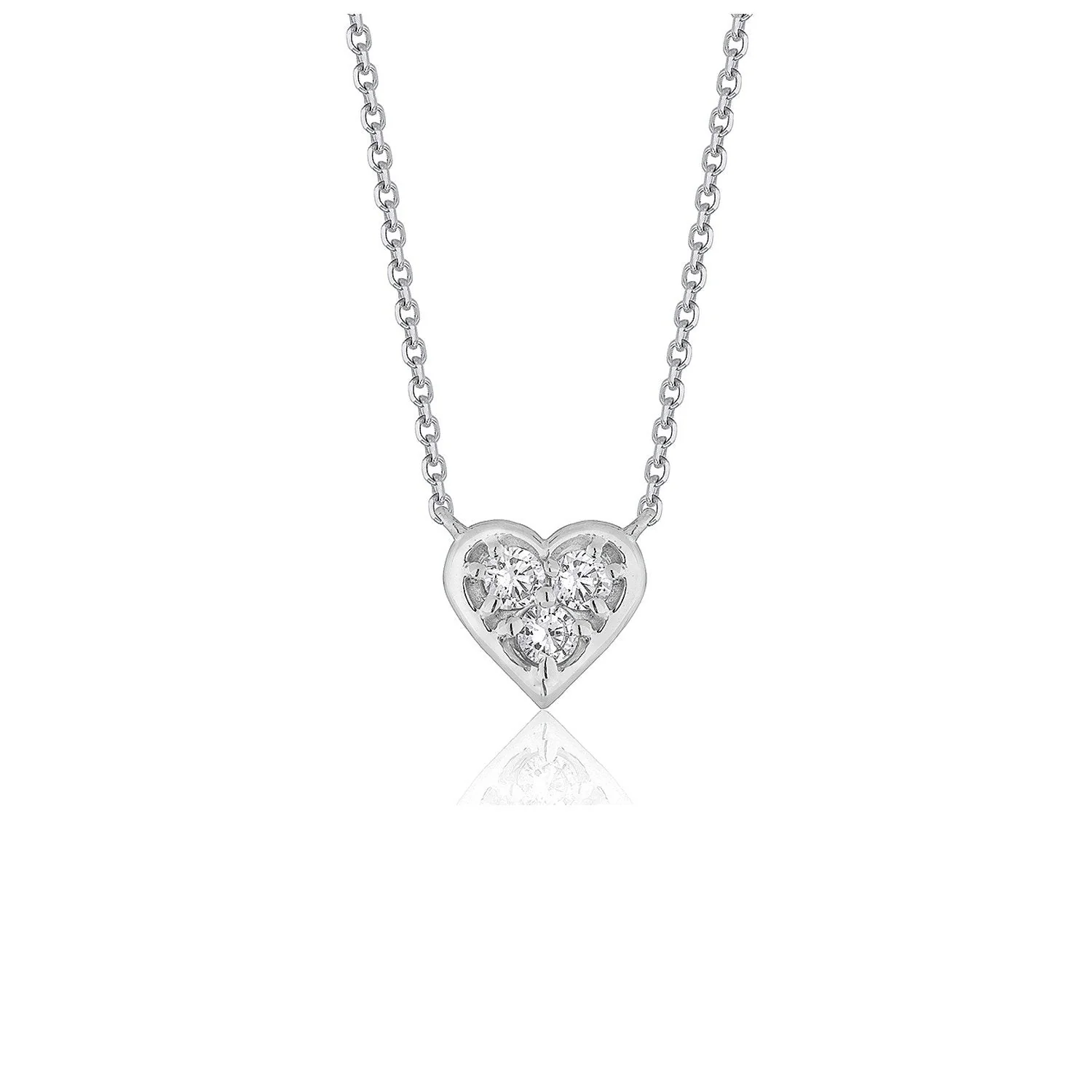 Diamond Heart Design Pendant in 14k White Gold - Image 5