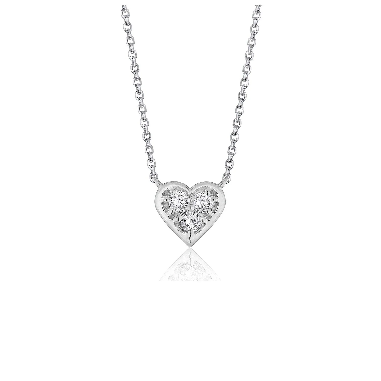 Diamond Heart Design Pendant in 14k White Gold - Image 6