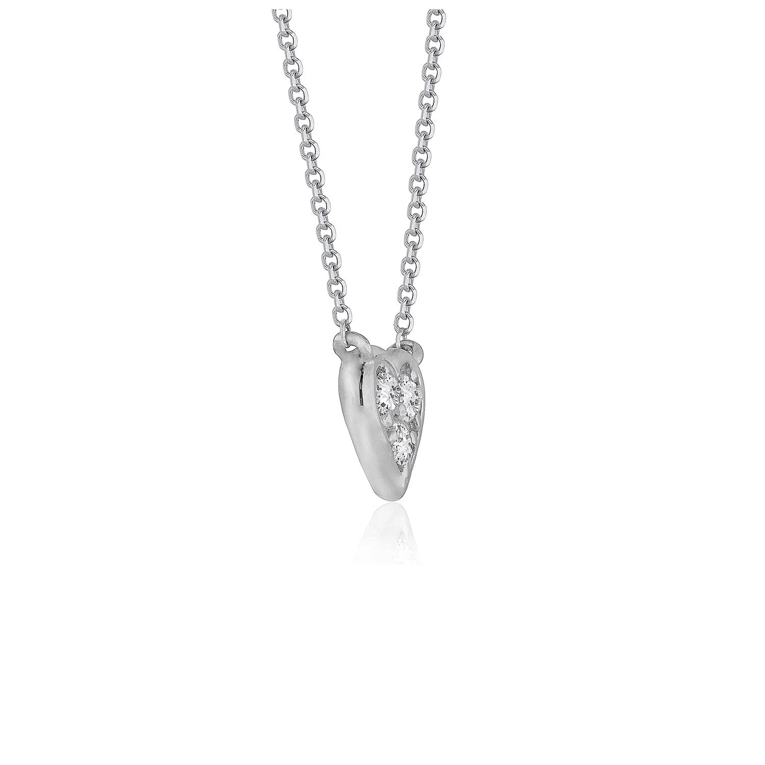 Diamond Heart Design Pendant in 14k White Gold - Image 7