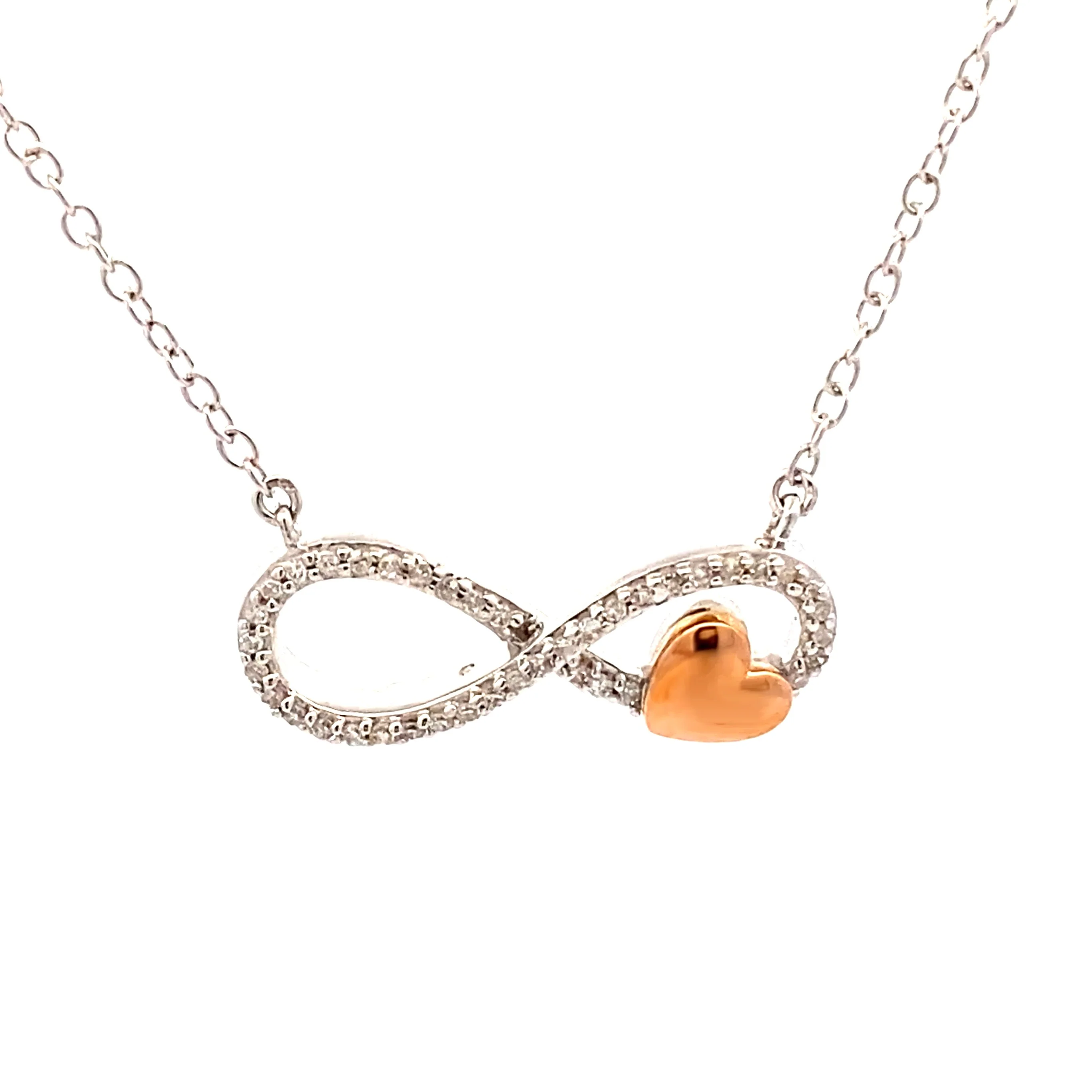 Diamond Heart Love Pendant Sterling Silver 14KT Gold - Image 4