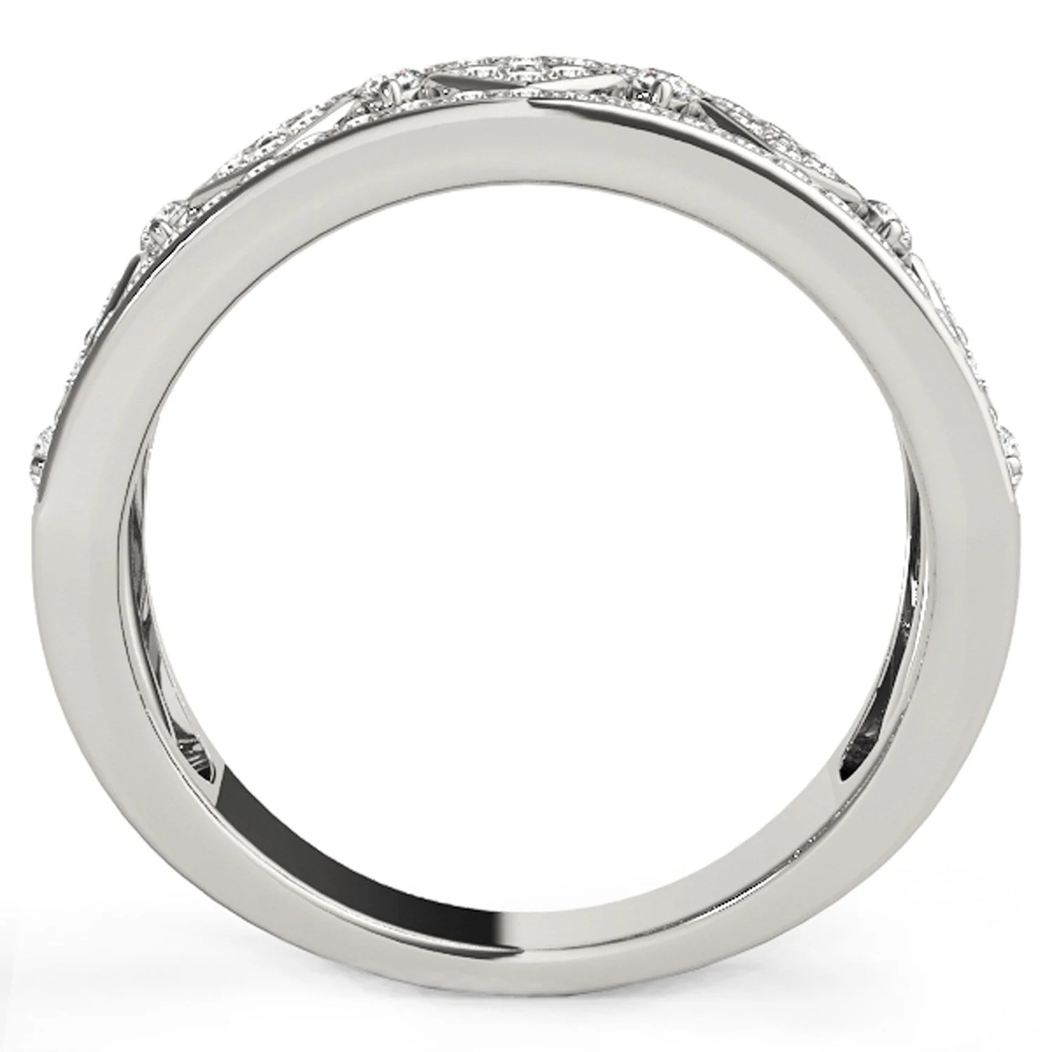 Diamond Studded Square Motif Ring in 14k White Gold (1/2 cttw) - Image 7