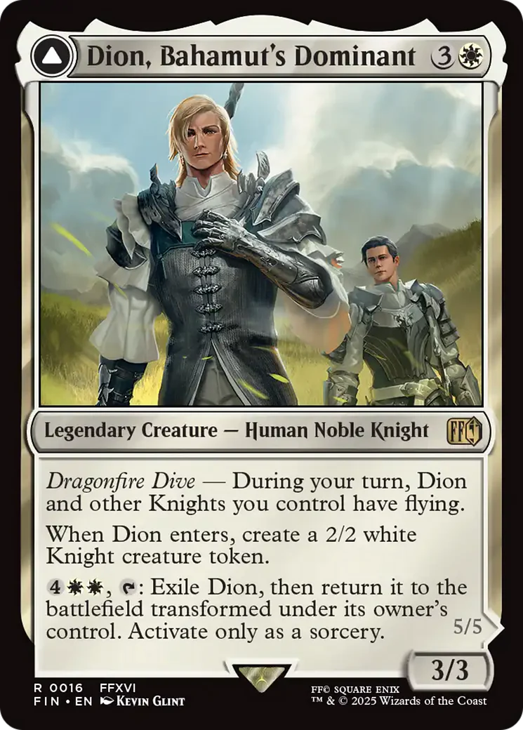 Dion, Bahamut's Dominant // Bahamut, Warden of Light (FIN-016) - FINAL FANTASY: (enchantment) Foil - Image 4