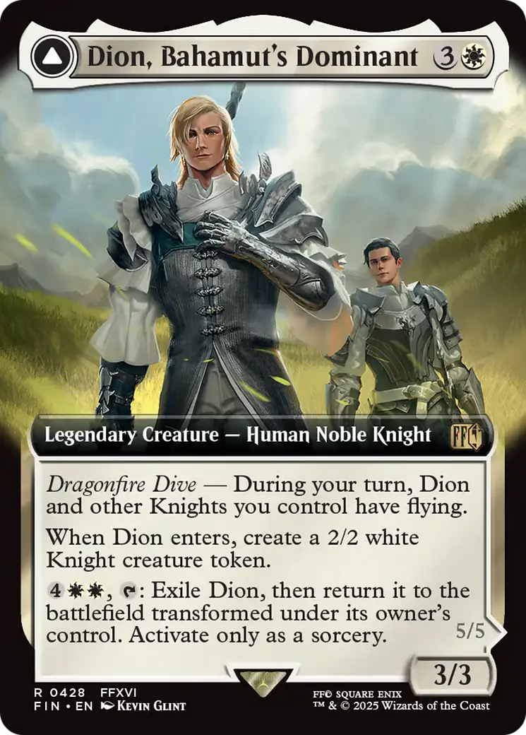 Dion, Bahamut's Dominant // Bahamut, Warden of Light (FIN-428) - FINAL FANTASY: (enchantment, Extended Art) - Image 5