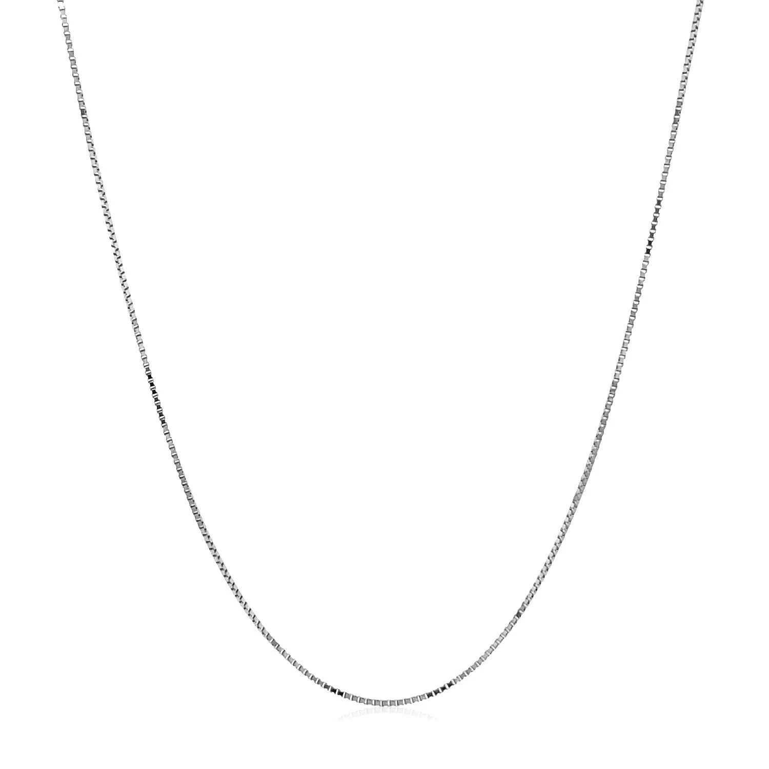 Double Extendable Box Chain in 14k White Gold (0.6mm) - Image 2