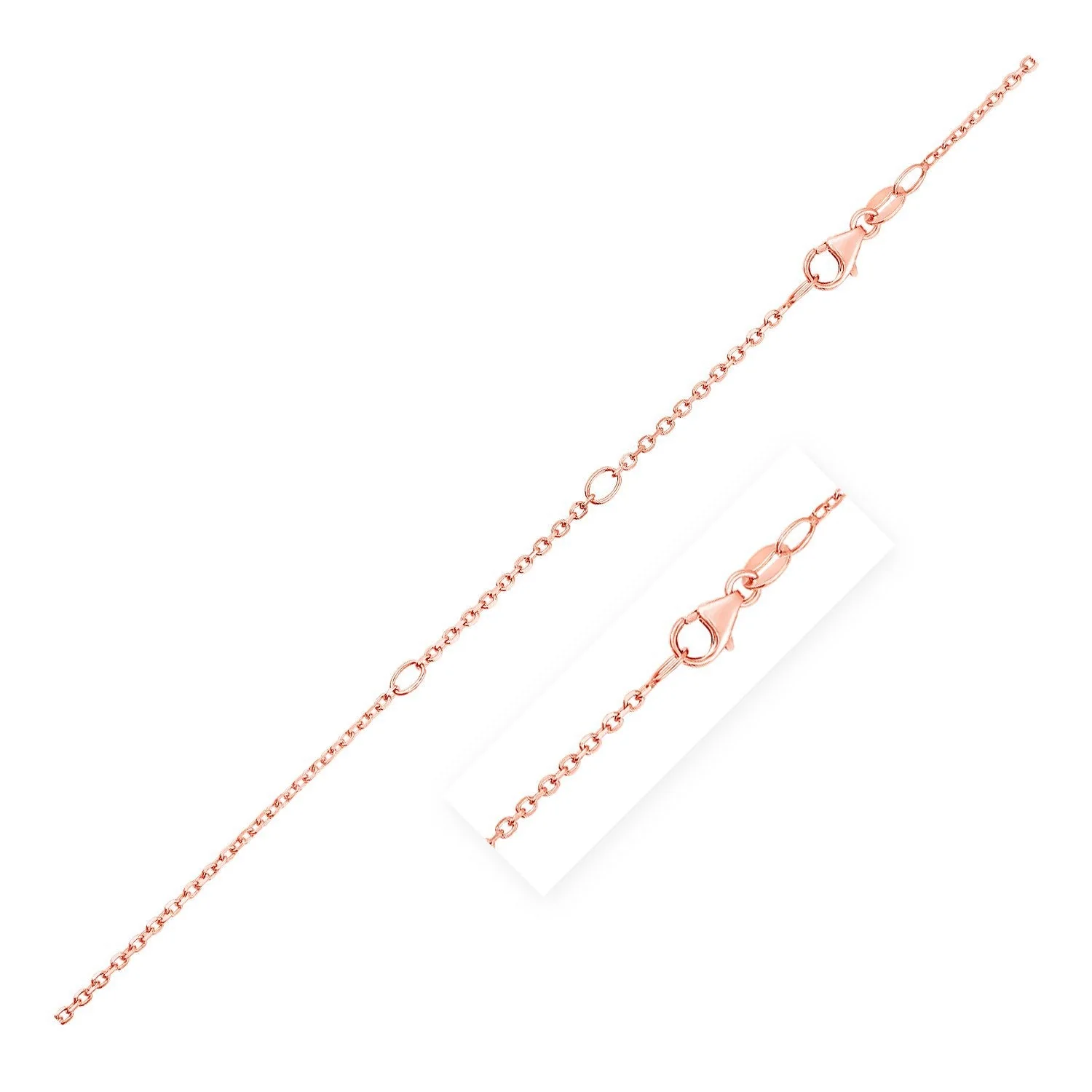 Double Extendable Cable Chain in 14k Rose Gold (1.2mm) - Image 3