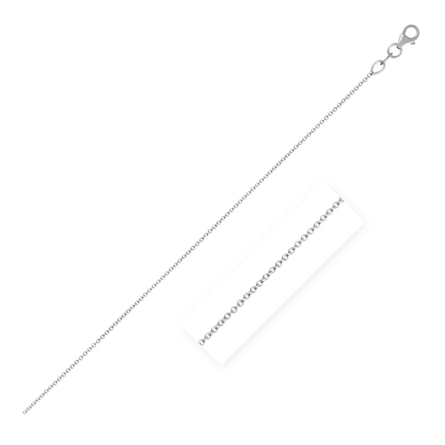 Double Extendable Cable Chain in 14k White Gold (1.0mm) - Image 5