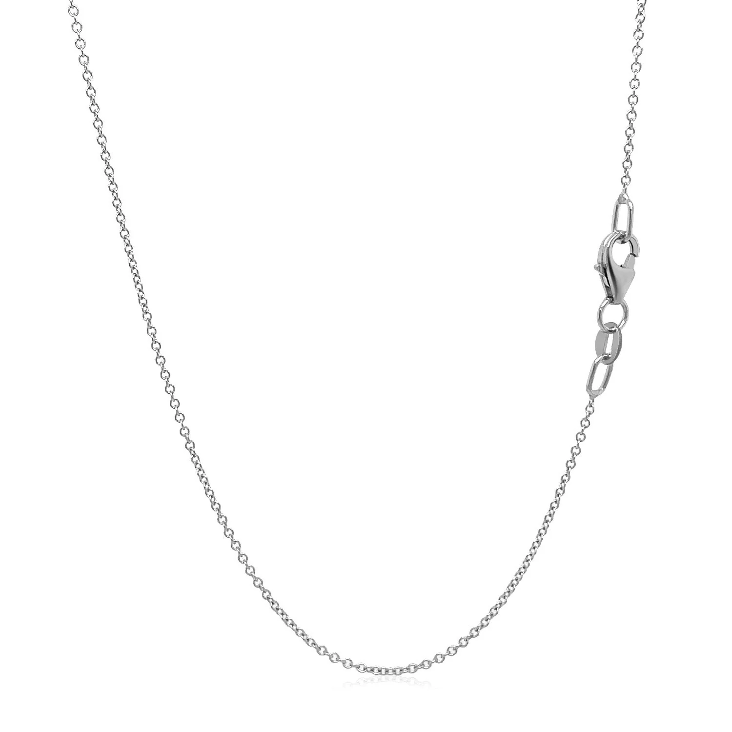 Double Extendable Cable Chain in 14k White Gold (1.0mm) - Image 7