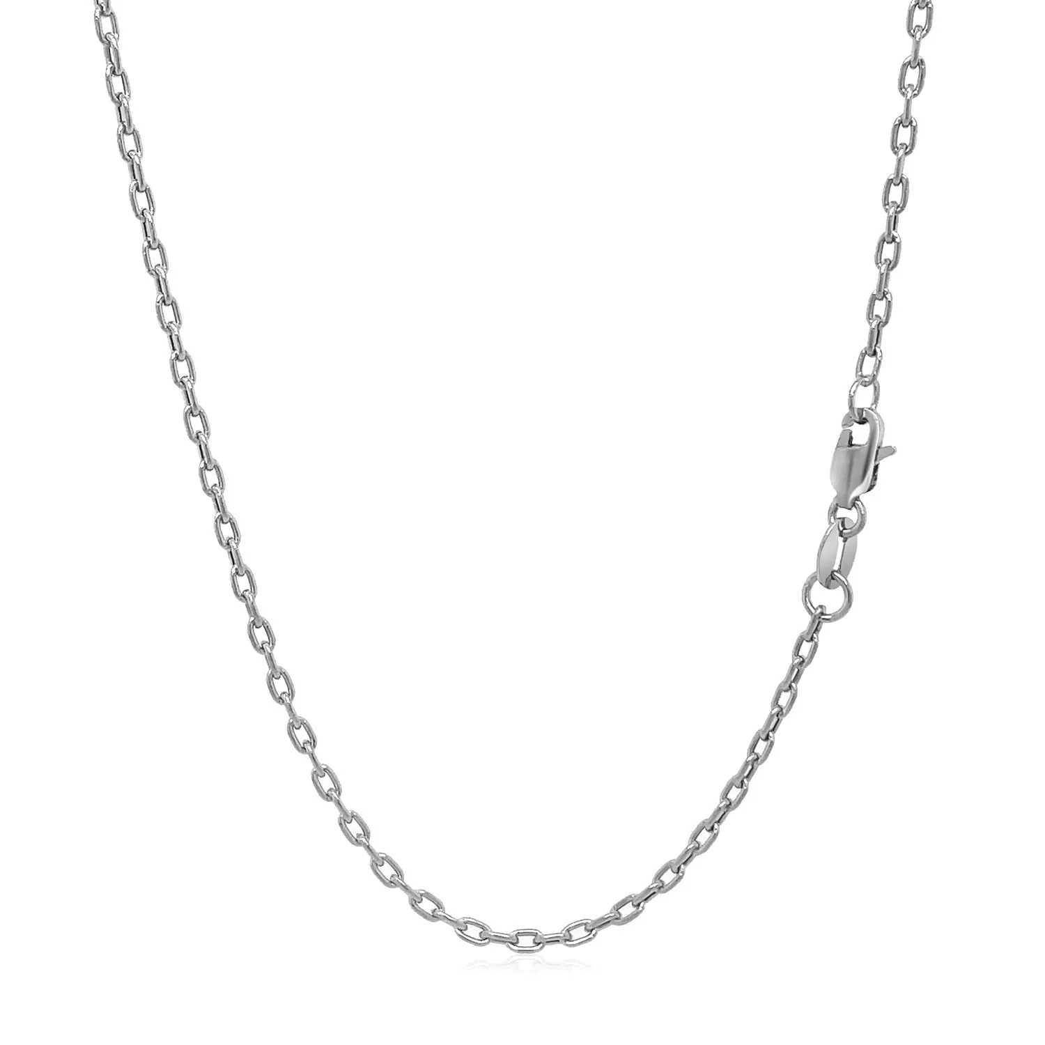 Double Extendable Cable Chain in 14k White Gold (1.9mm) - Image 9