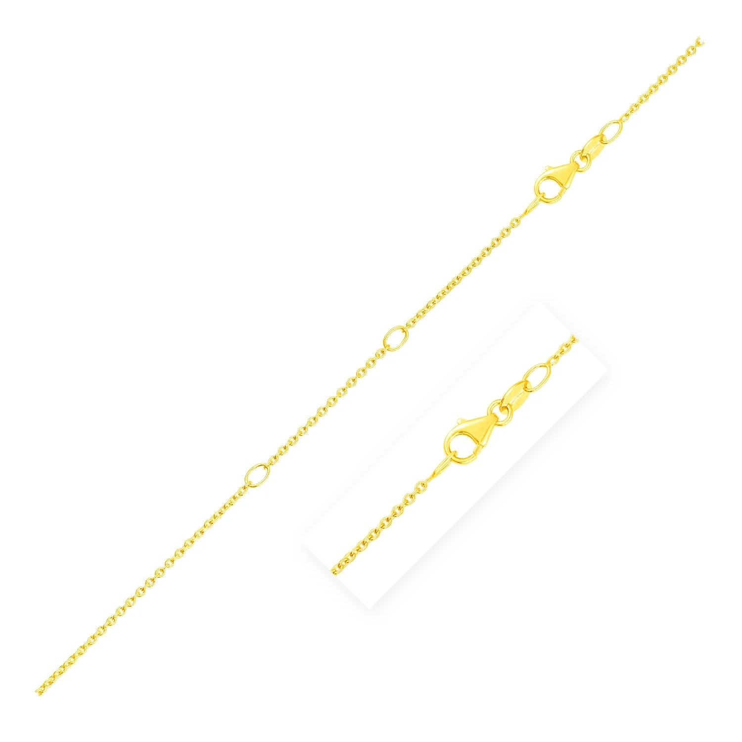 Double Extendable Diamond Cut Cable Chain in 14k Yellow Gold (1.4mm) - Image 4