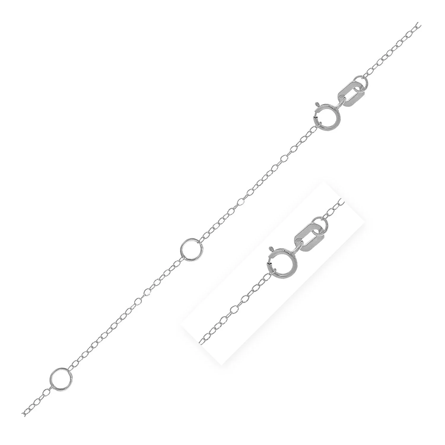 Double Extendable Piatto Chain in 14k White Gold (1.2mm) - Image 8