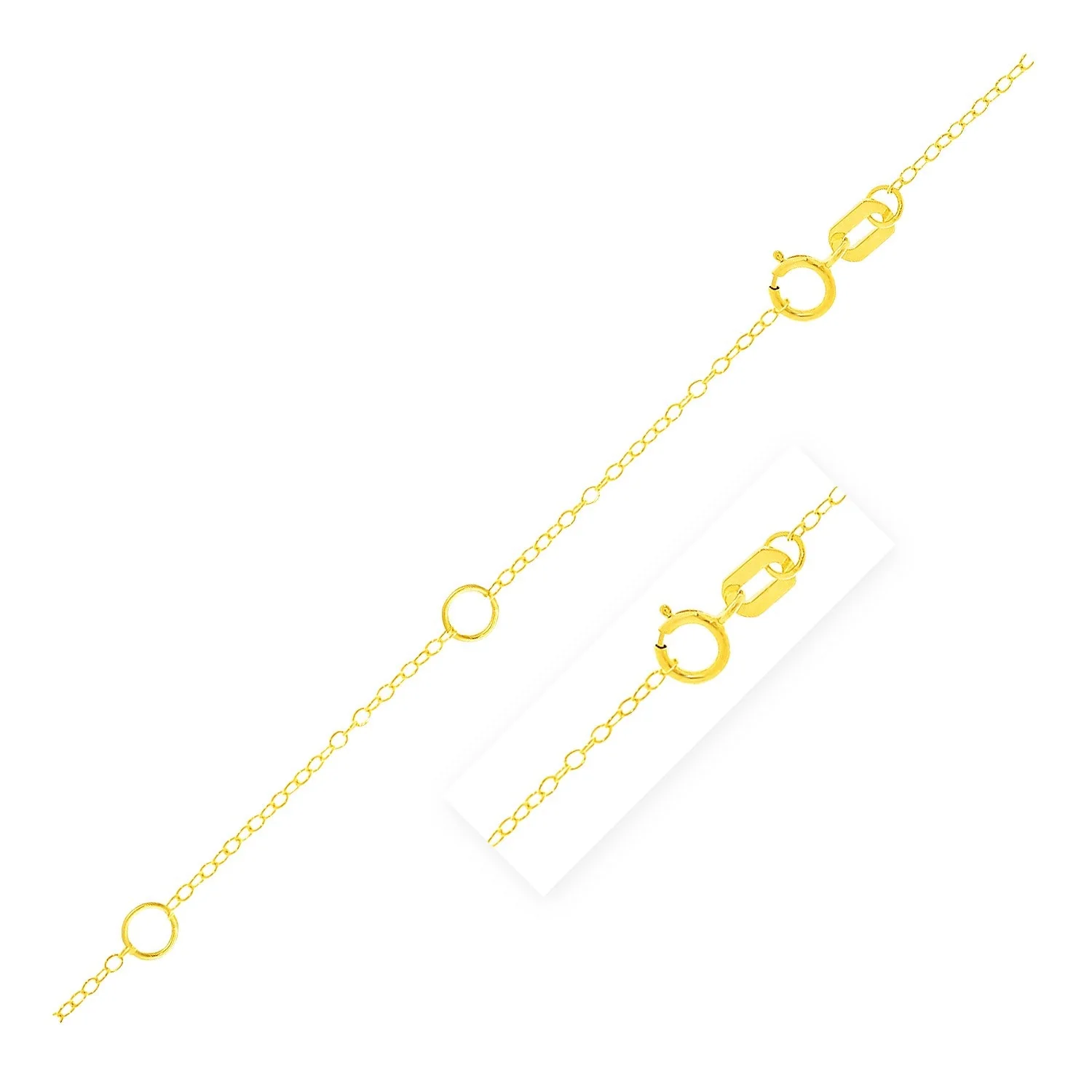 Double Extendable Piatto Chain in 14k Yellow Gold (1.2mm) - Image 4