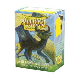 Dragon Shield: Standard Matte Dual 100ct Sleeves - Yellow & Silver