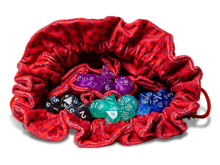 Dragon Storm Velvet Compartment Red Dragon Scales Dice Bag with Pockets