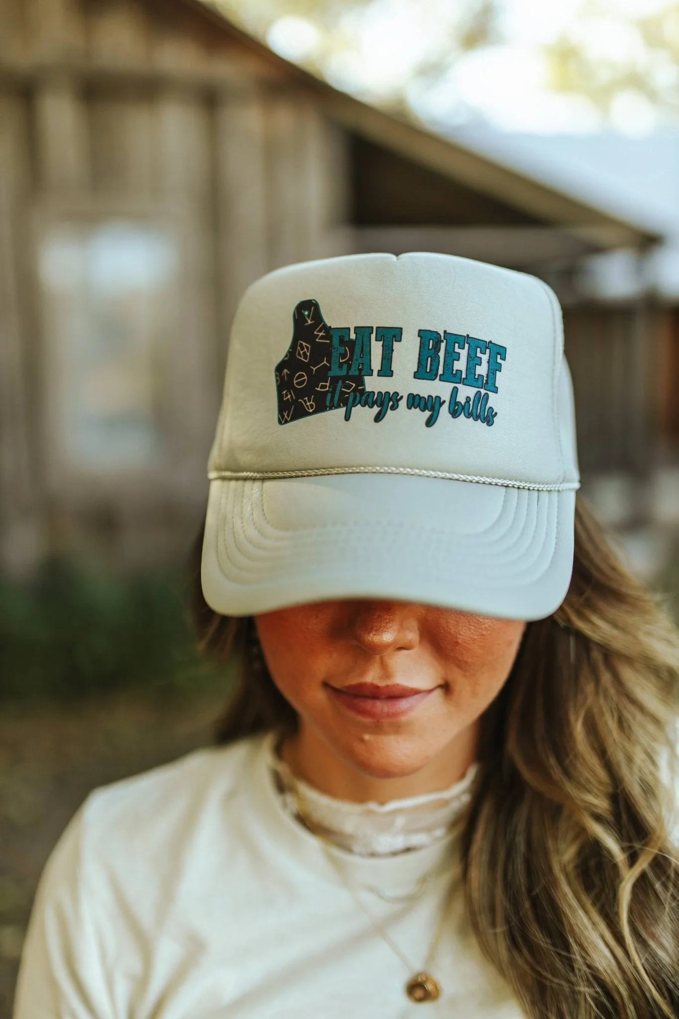 Eat Beef It Pays My Bills Trucker Hat - Image 2