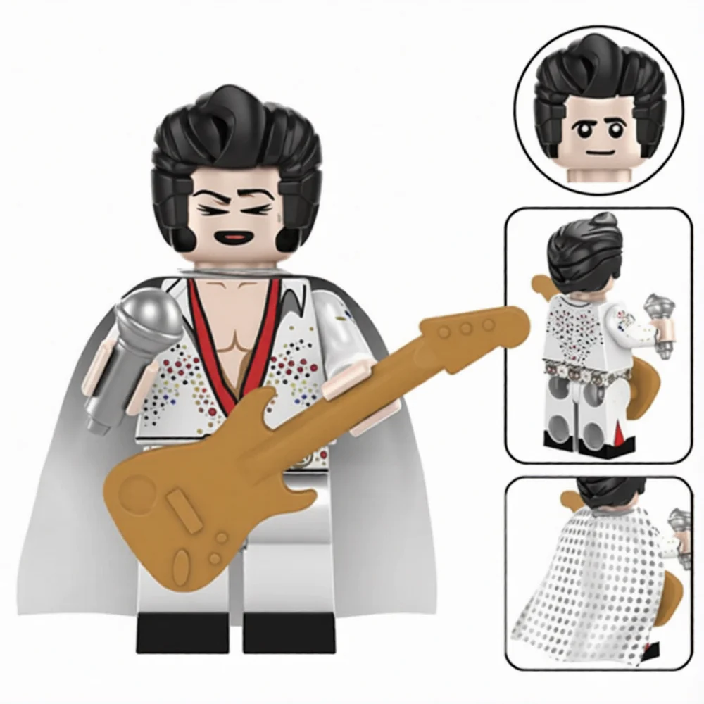 Elvisd presley The king Lego Minifigures Custom Music Toys