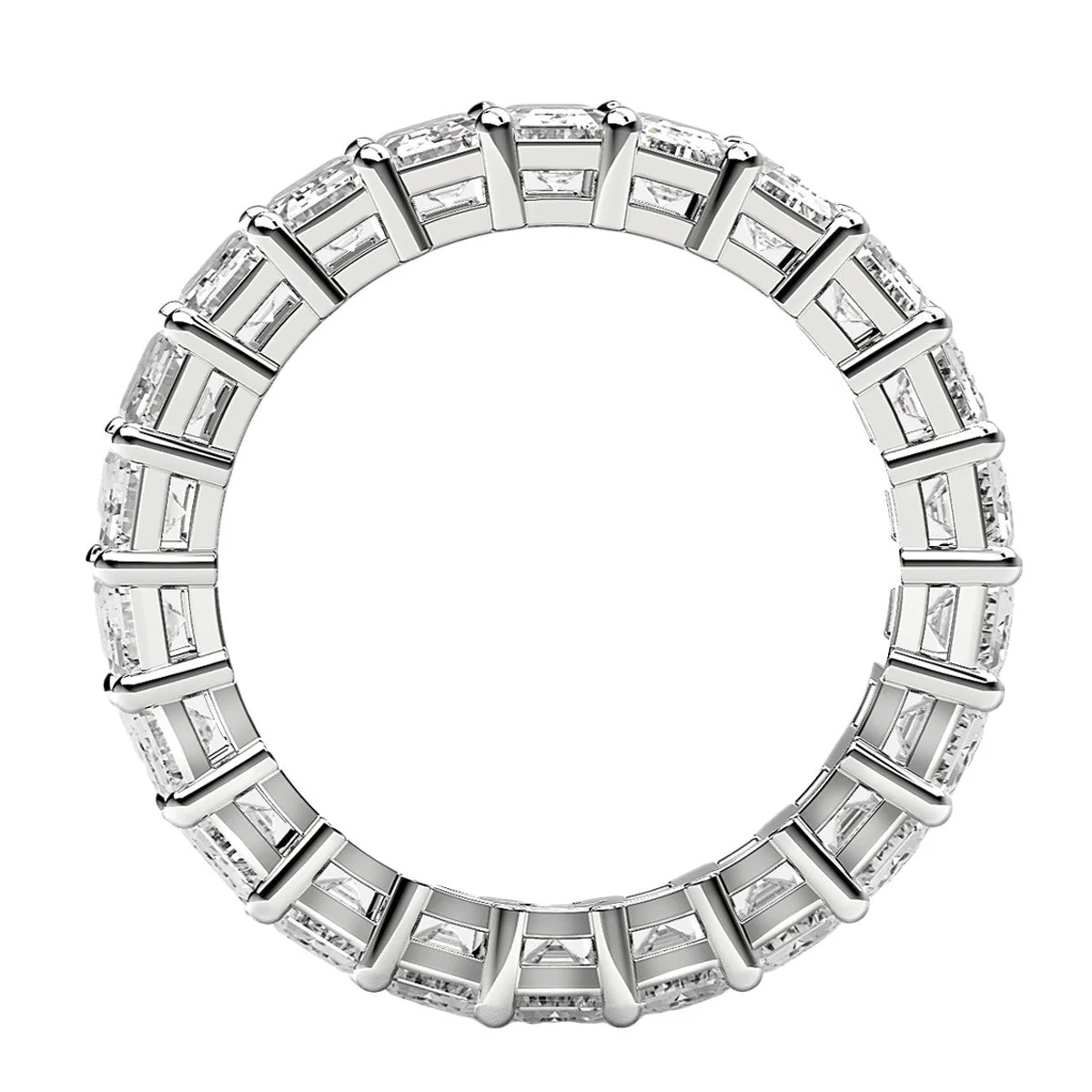 Emerald Cut Lab Grown Diamond Eternity Ring in 14k White Gold (4 cttw FG/VS2) - Image 3