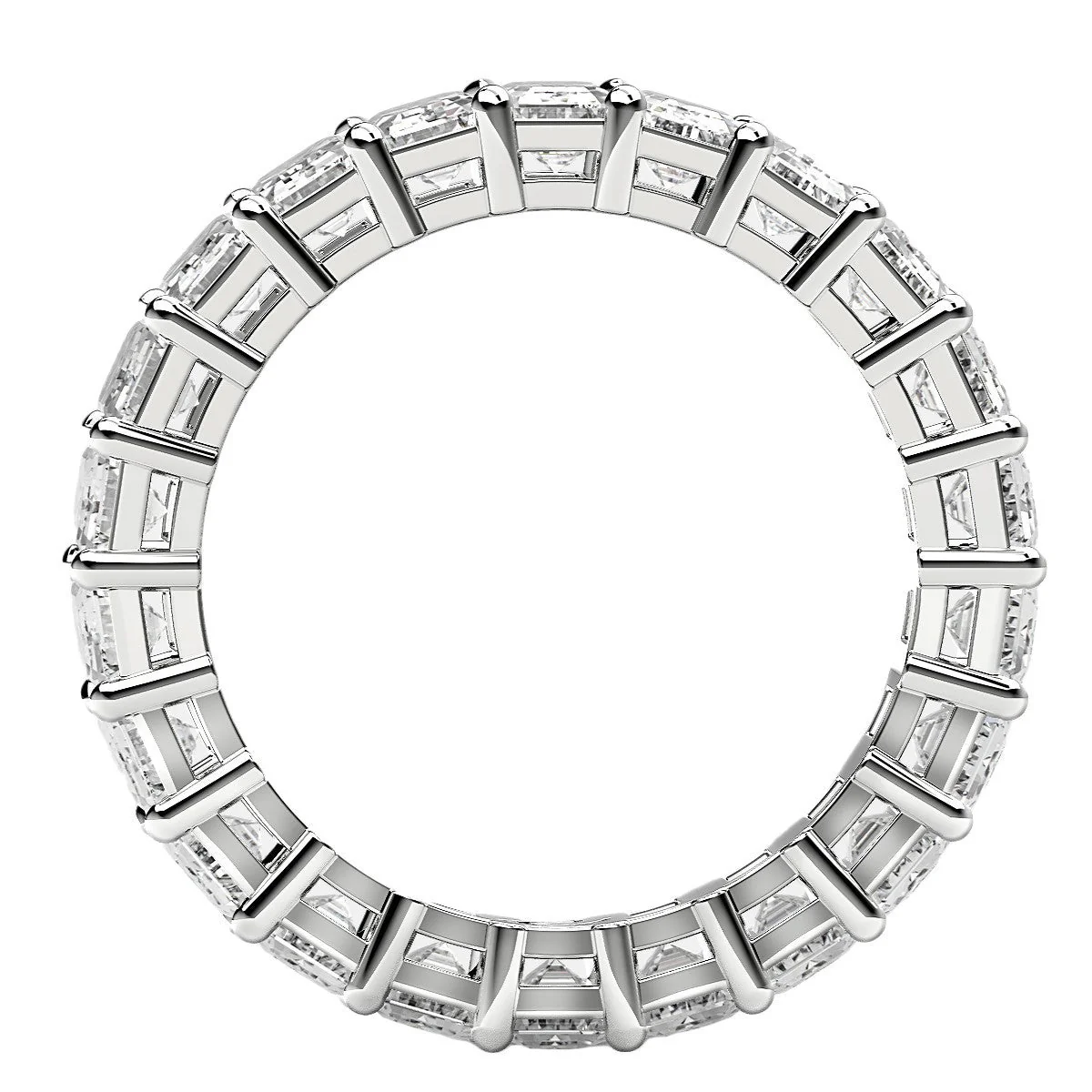 Emerald Cut Lab Grown Diamond Eternity Ring in 14k White Gold (6 cttw FG/VS2) - Image 3