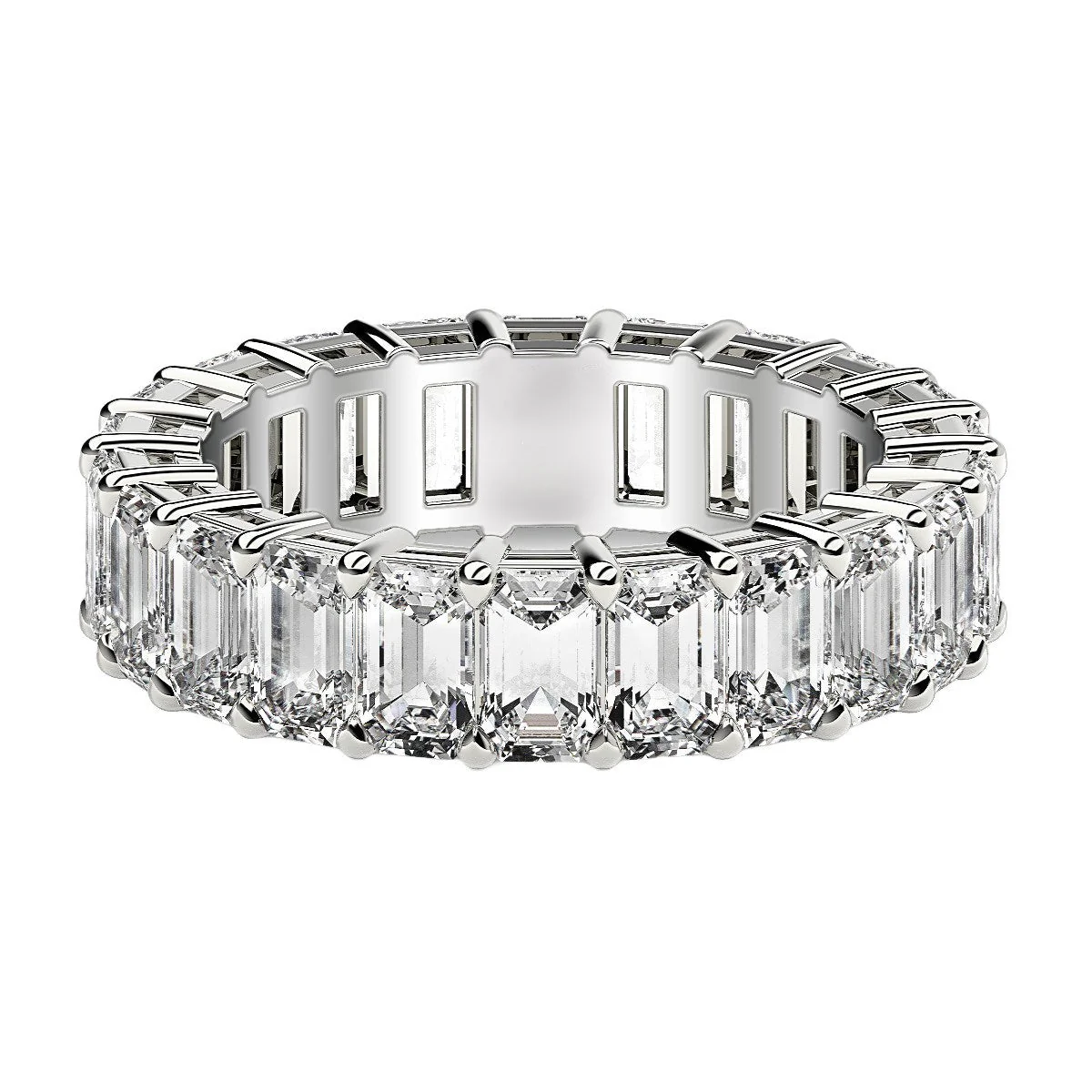 Emerald Cut Lab Grown Diamond Eternity Ring in 14k White Gold (6 cttw FG/VS2) - Image 8