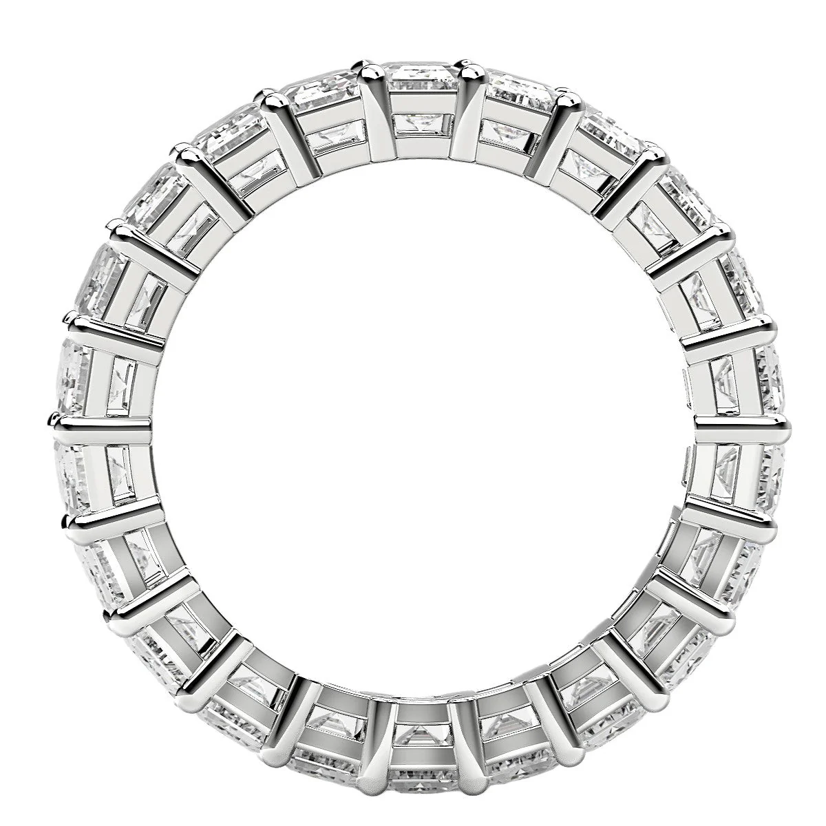 Emerald Cut Lab Grown Diamond Eternity Ring in 14k White Gold (6 cttw FG/VS2) - Image 9