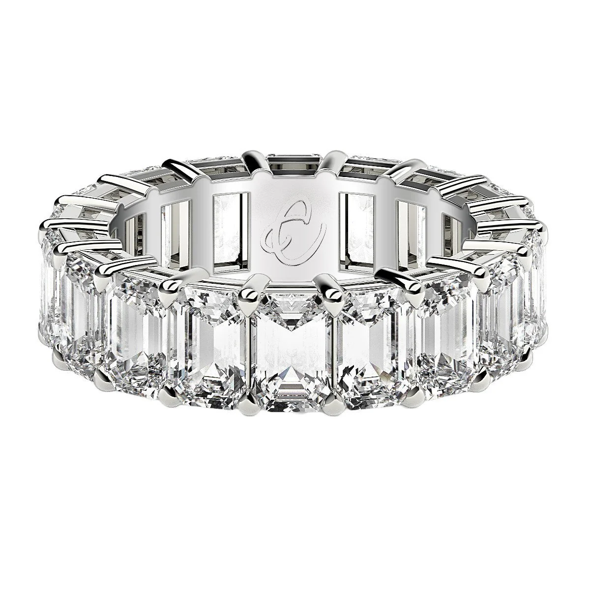 Emerald Cut Lab Grown Diamond Eternity Ring in 14k White Gold (8 cttw FG/VS2) - Image 2