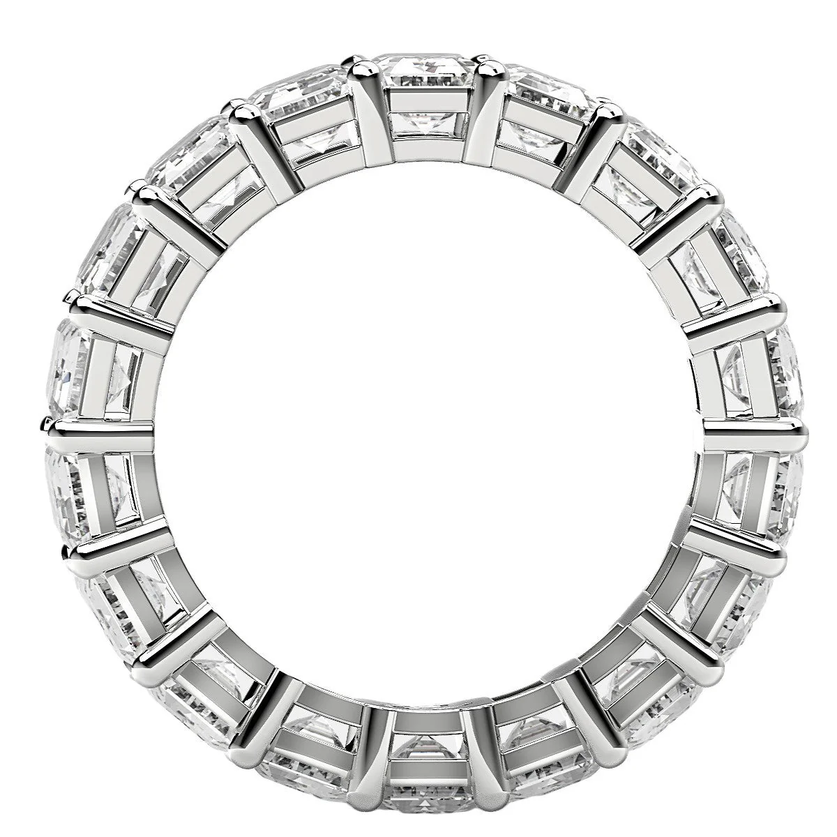 Emerald Cut Lab Grown Diamond Eternity Ring in 14k White Gold (8 cttw FG/VS2) - Image 3