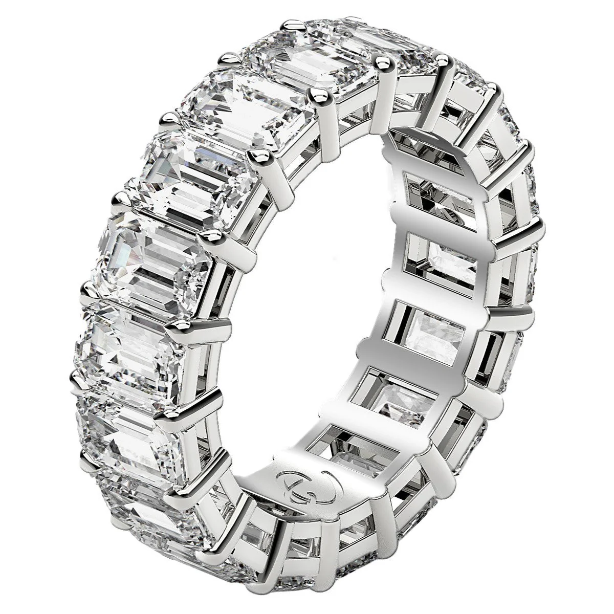 Emerald Cut Lab Grown Diamond Eternity Ring in 14k White Gold (8 cttw FG/VS2) - Image 4