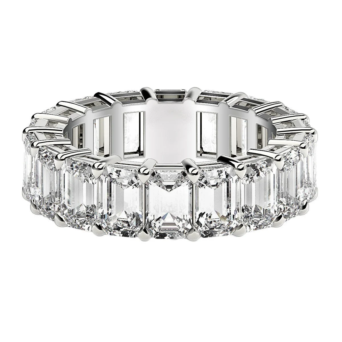 Emerald Cut Lab Grown Diamond Eternity Ring in 14k White Gold (8 cttw FG/VS2) - Image 8