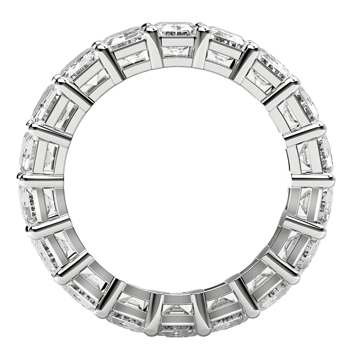 Emerald Cut Lab Grown Diamond Eternity Ring in 14k White Gold (8 cttw FG/VS2) - Image 9