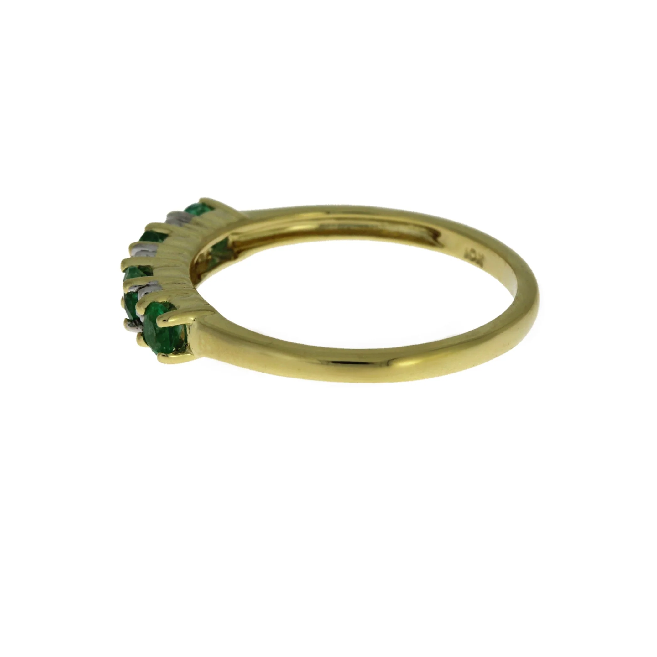 Emerald Diamond Fashion band rings 10KT Yellow Gold - Image 5