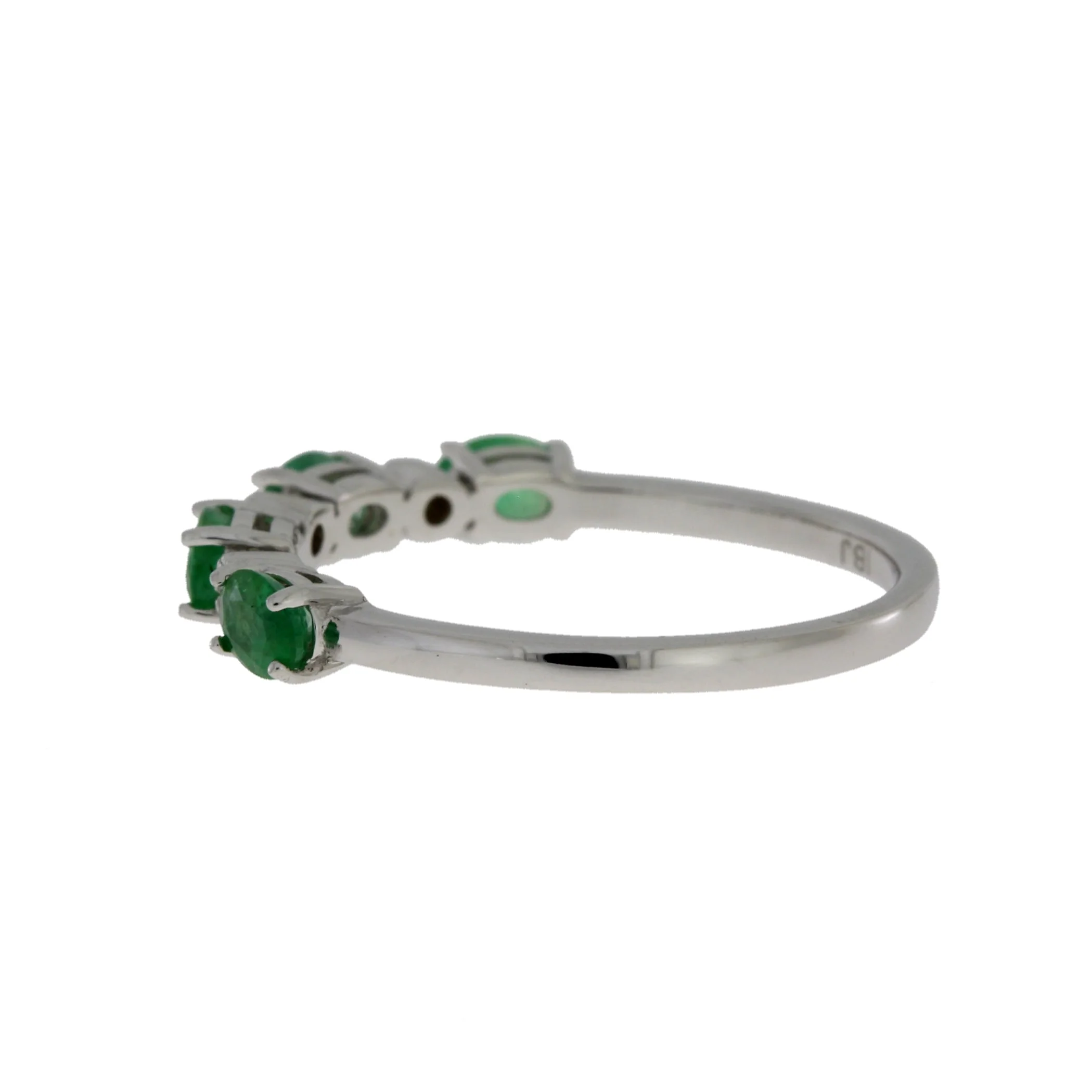 Emerald Diamond Fashion band rings 14KT White Gold - Image 2