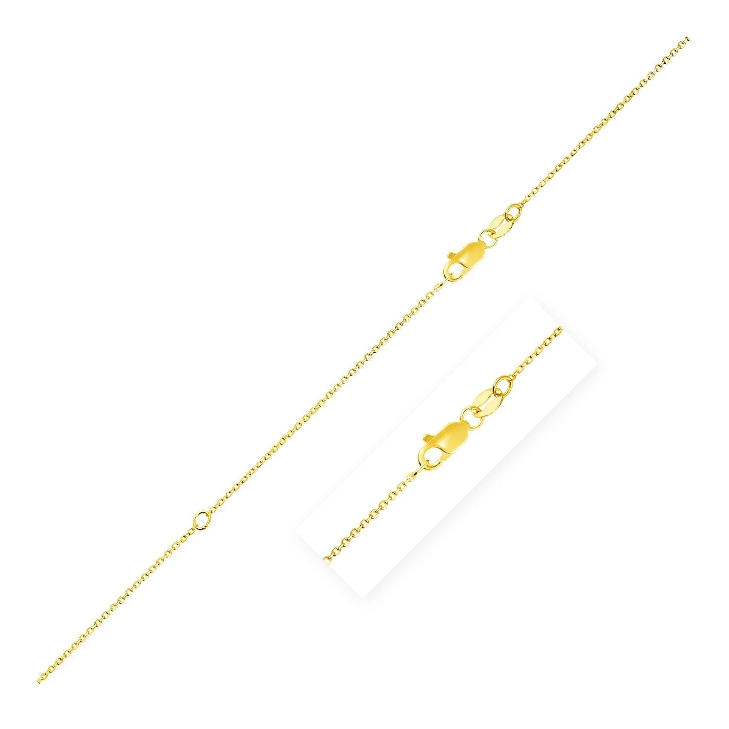 Extendable Cable Chain in 10k Yellow Gold (0.87 mm) - Image 2