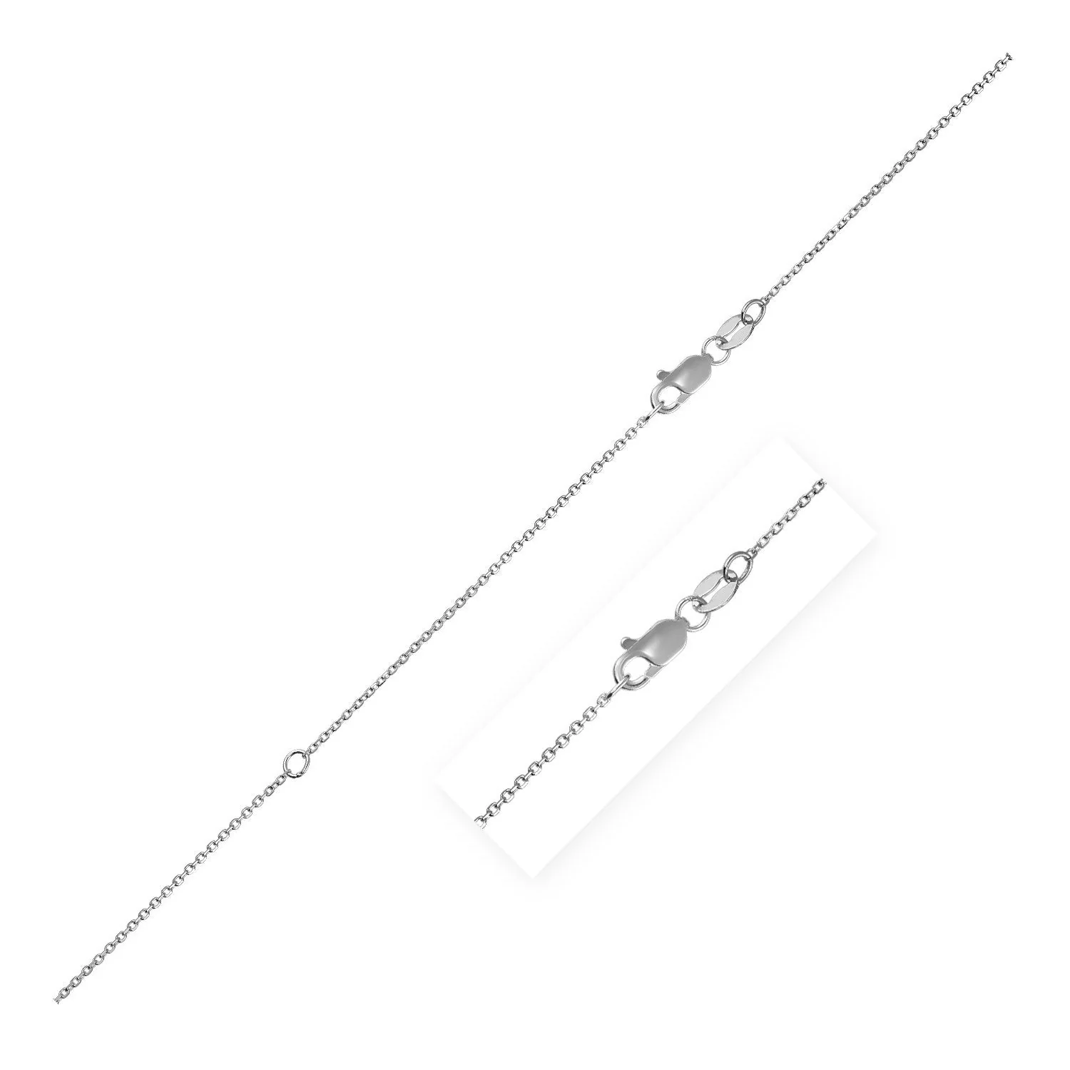 Extendable Cable Chain in 14k White Gold (0.8mm) - Image 3