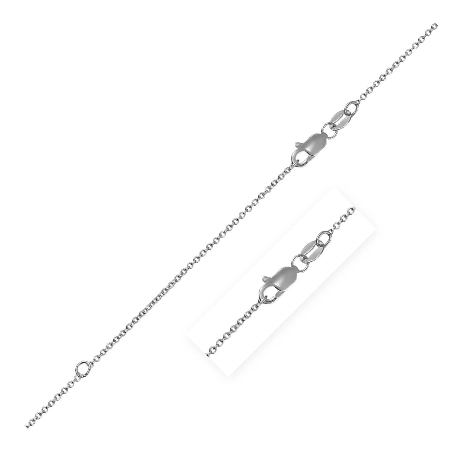 Extendable Cable Chain in 14k White Gold (1.0mm) - Image 3