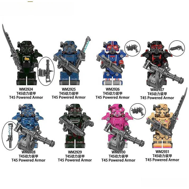 Fallout T-45 Power Armor Set of 8 Lego Minifigures Custom video Game Toys S5 - Image 2