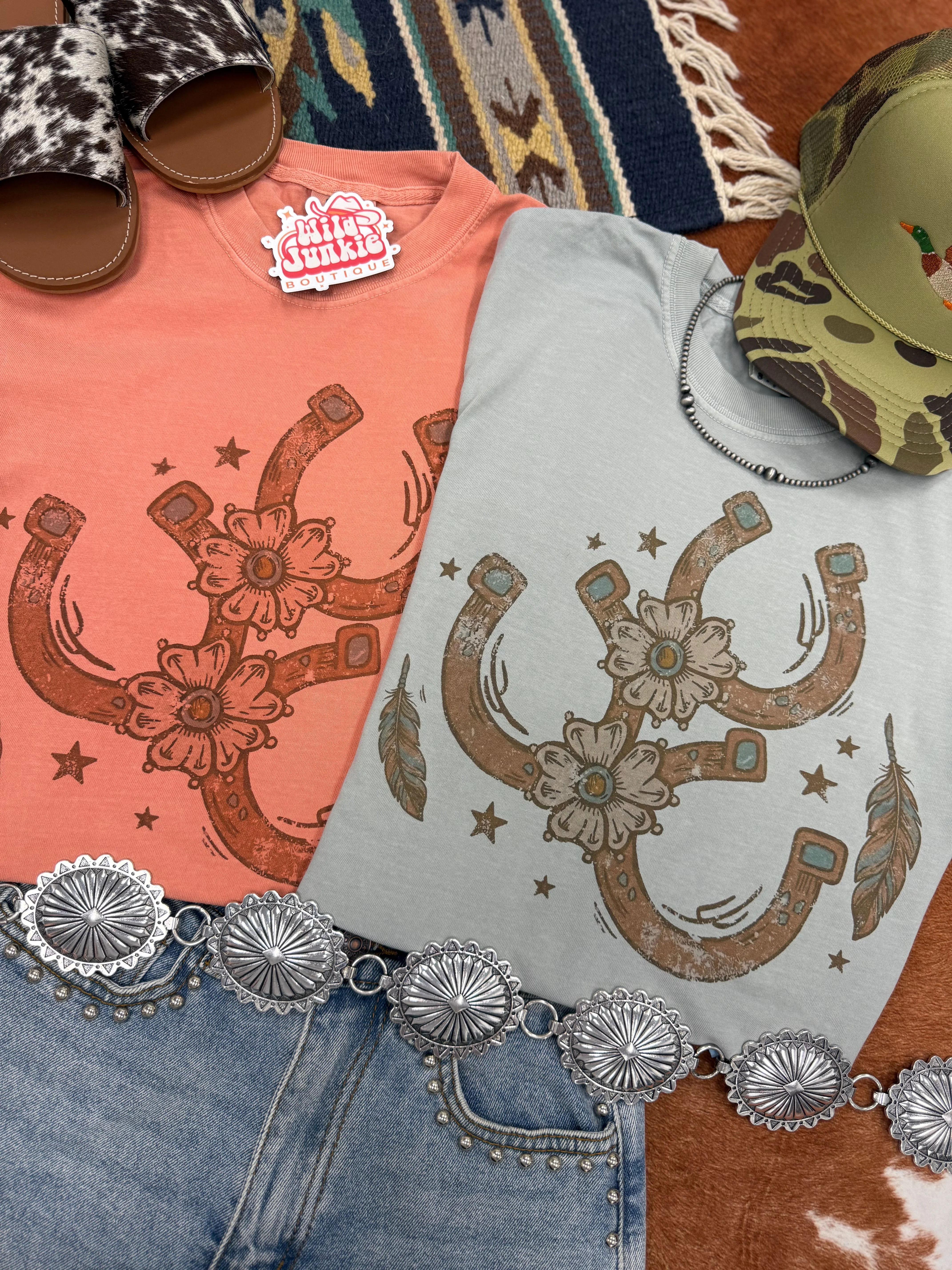 Floral Horseshoe Graphic Tee - Bay - Image 6
