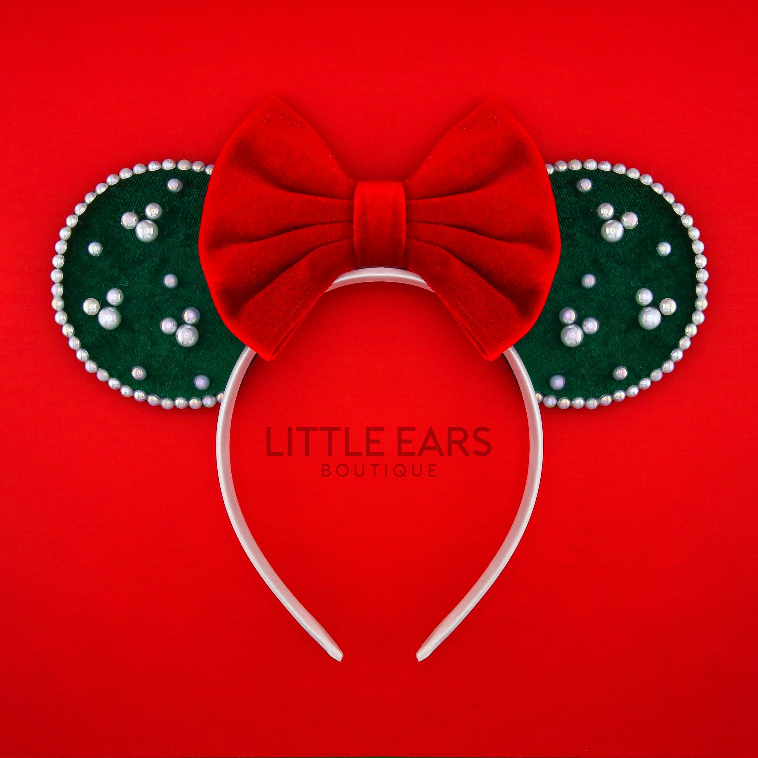 Forest Velvet & Pearls Mickey Ears