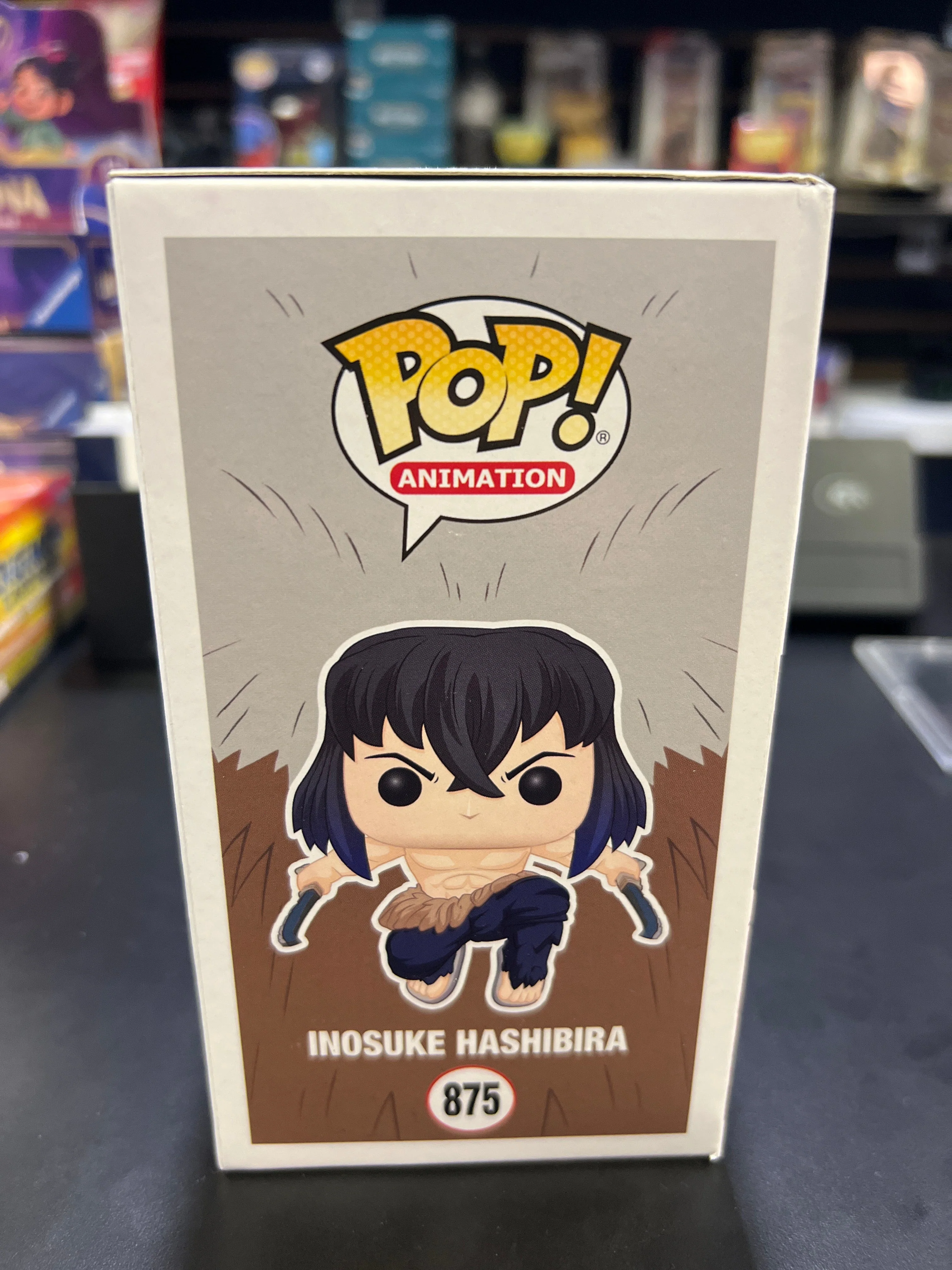 Funko POP! Inosuke Hashibira #875 Flocked Chase - Signed - In Case - Image 2