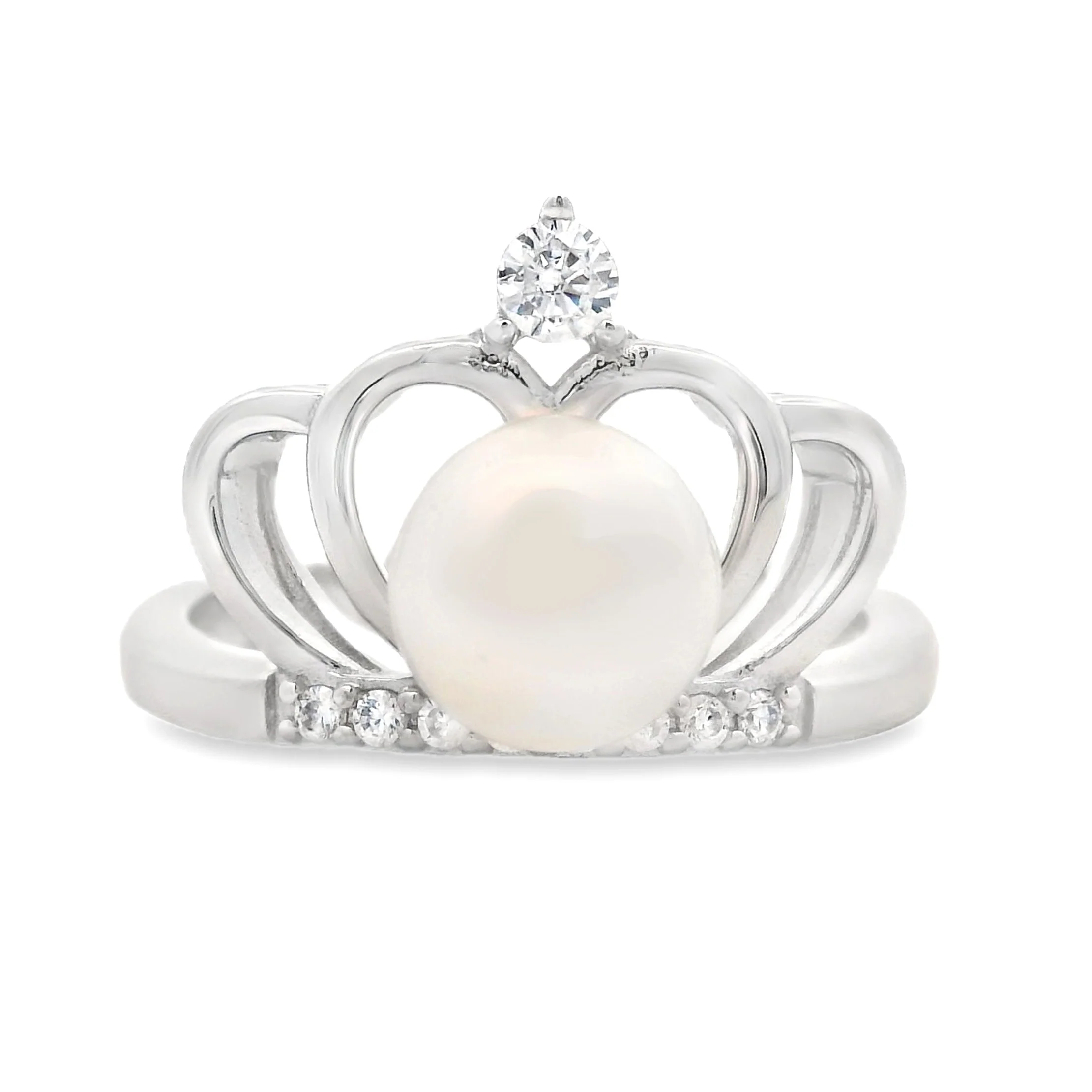FW Pearl Cubic Zirconium Ring Sterling Silver - Image 3