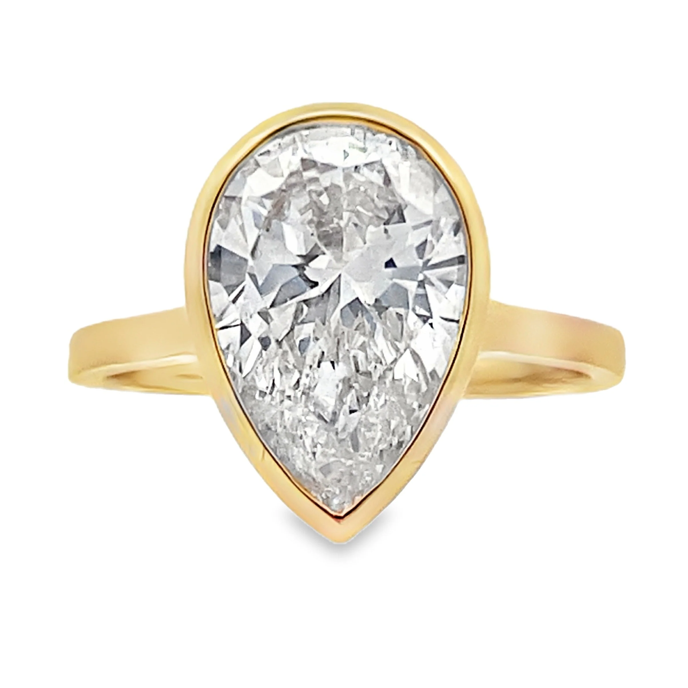 Genuine 3.00ct Lab Grown Diamond 14KT Yellow Gold