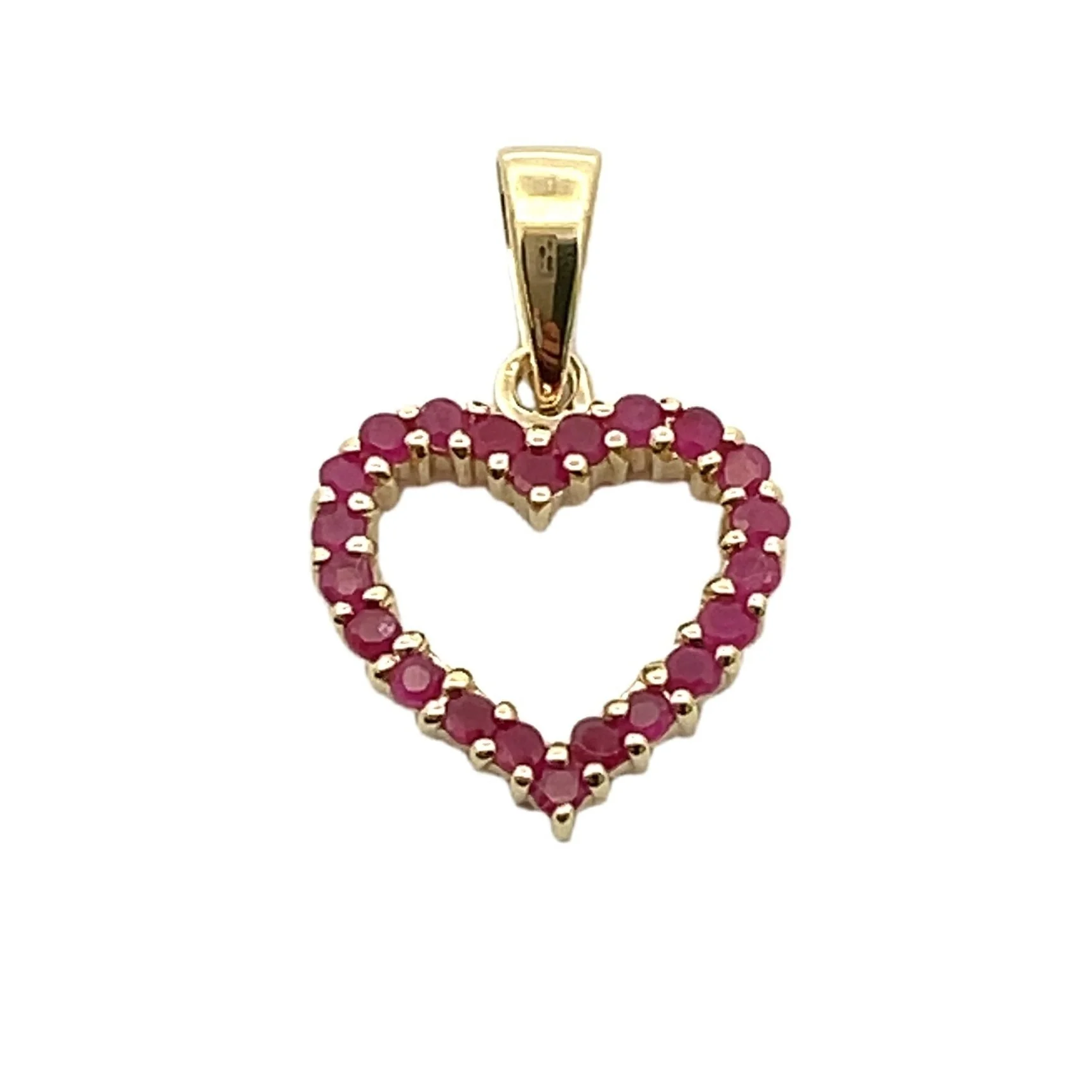 Genuine .37ct Ruby Heart Love Pendant 10KT Yellow Gold - Image 2