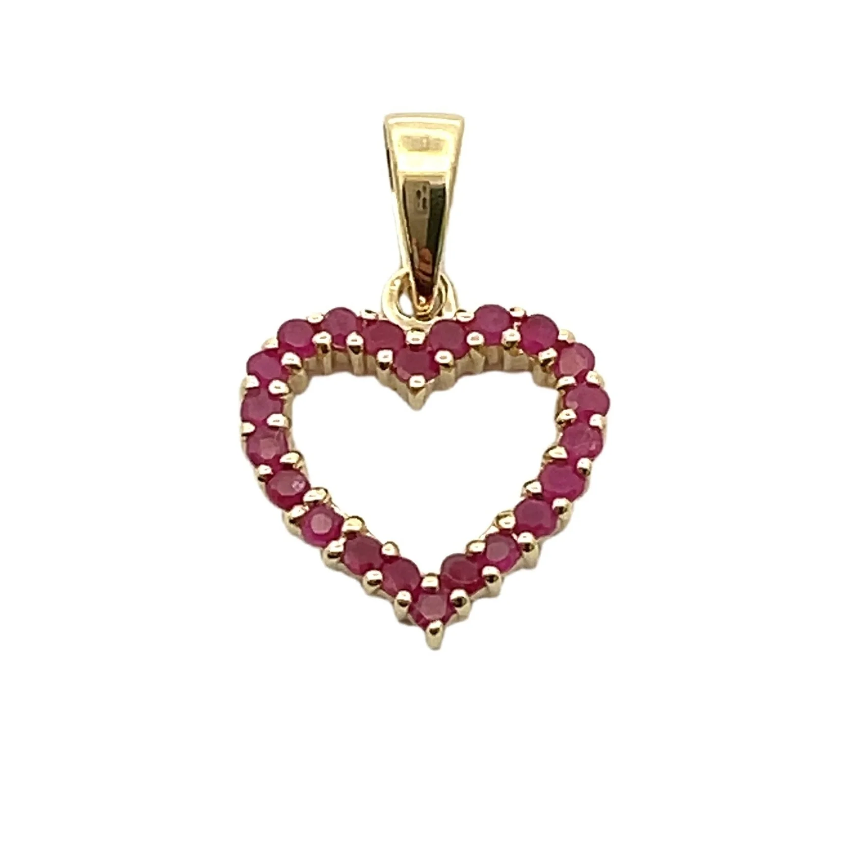 Genuine .37ct Ruby Heart Love Pendant 10KT Yellow Gold - Image 3