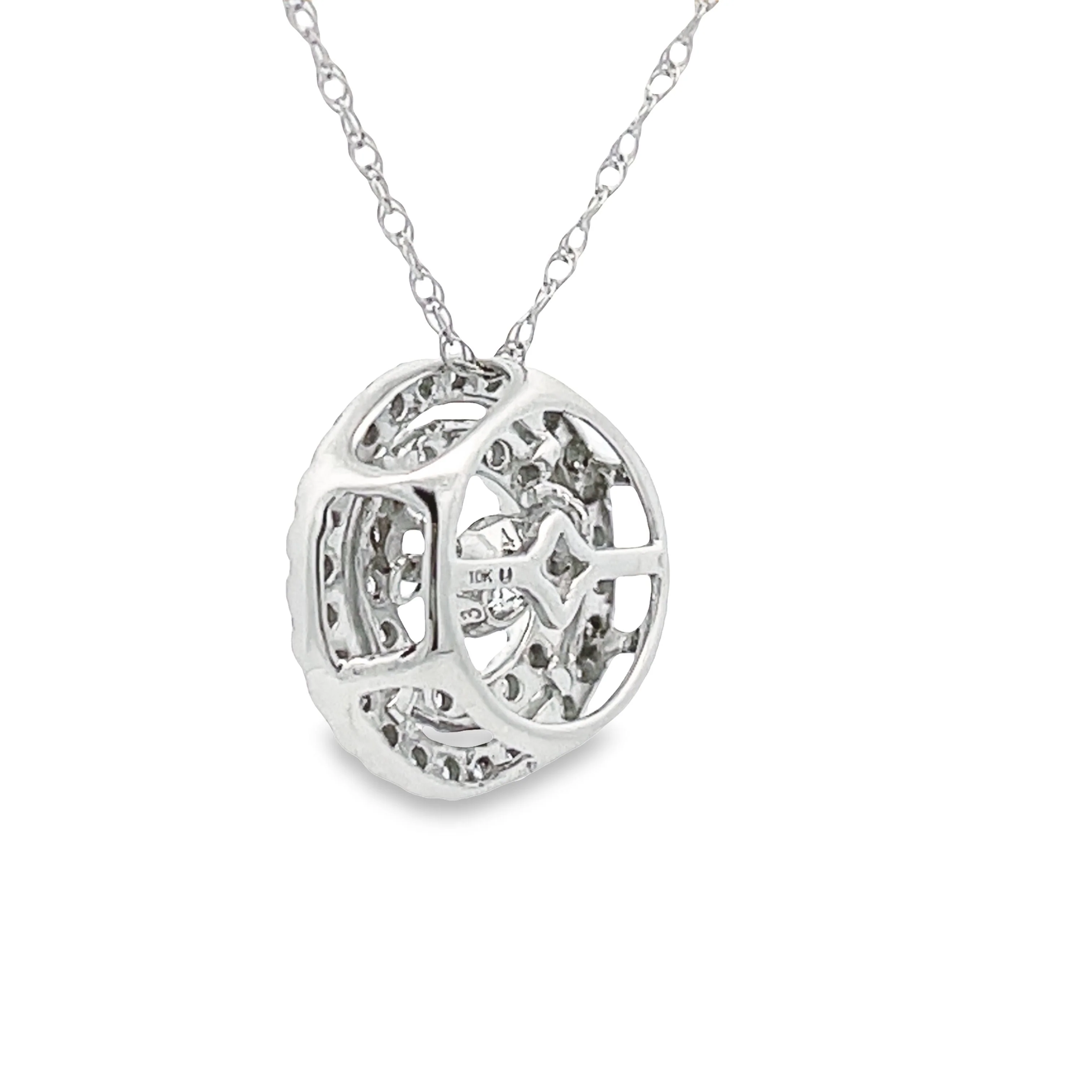Genuine .50ct Diamond Fashion Pendants 10KT White Gold - Image 5