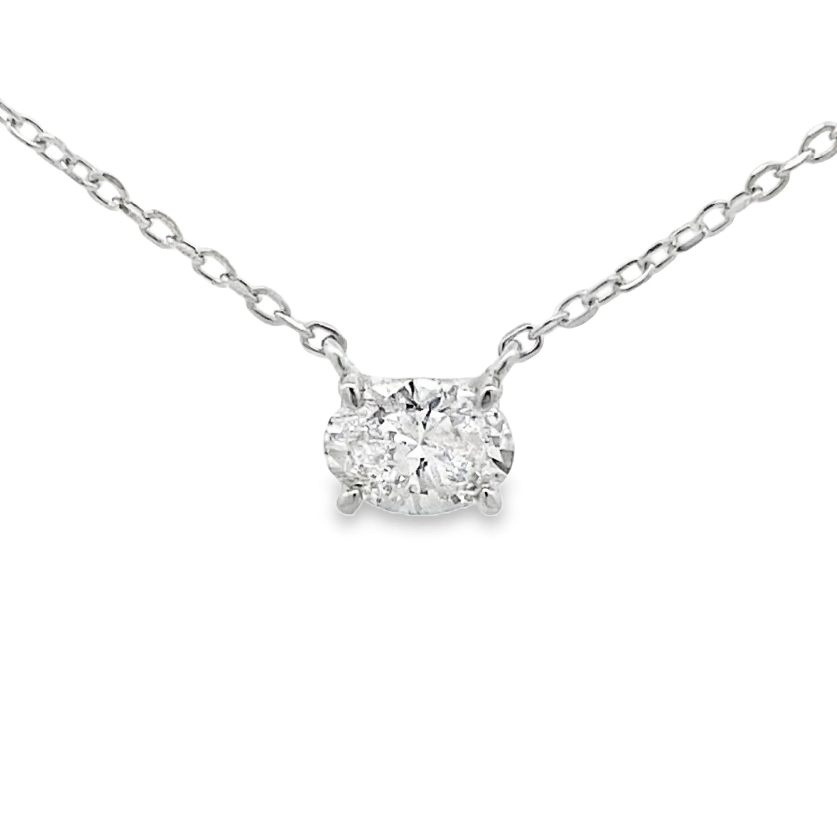 Genuine .50ct Lab Grown Diamond Pendant Sterling Silver