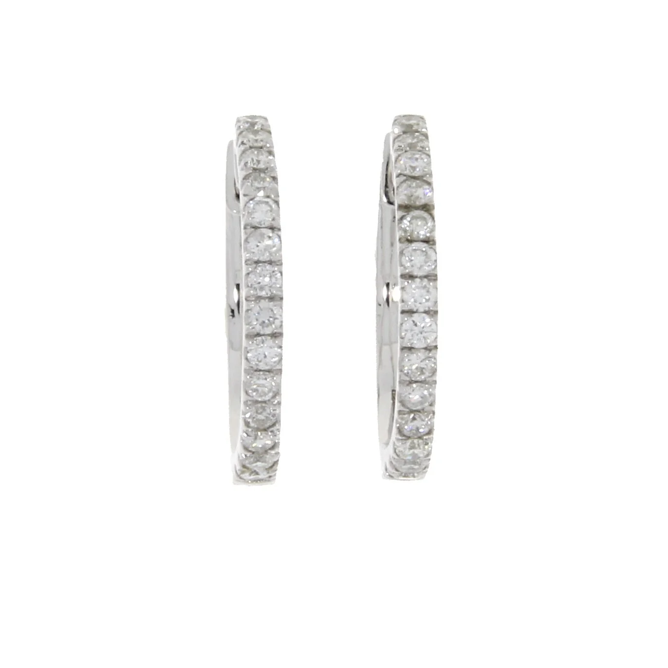 Genuine .51ct Diamond Hoop Earrings 14KT White Gold - Image 3