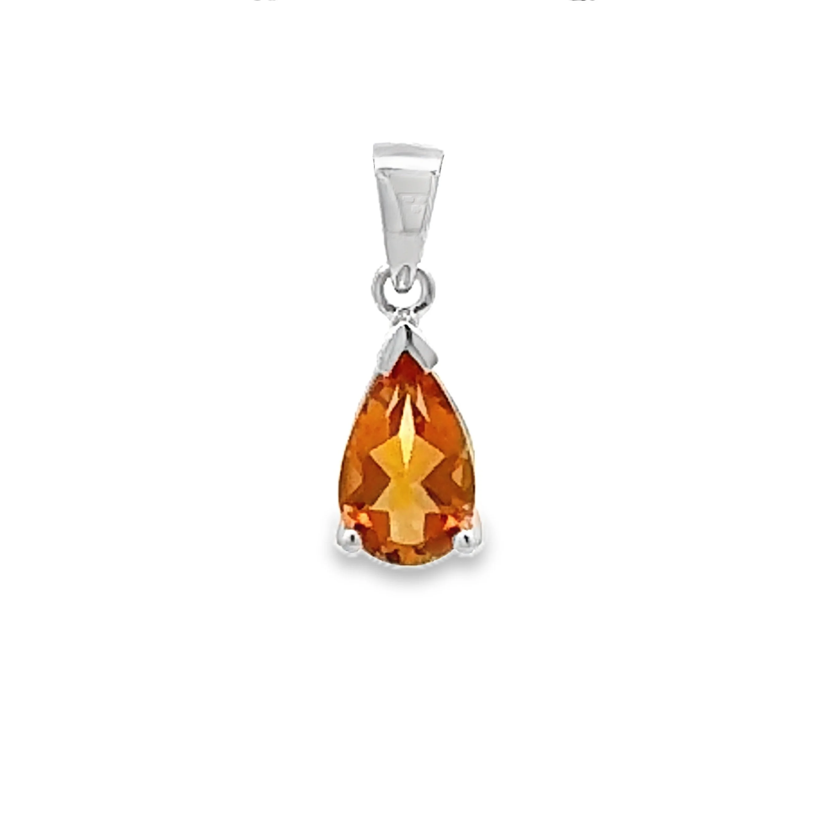 Genuine .70ct Citrine Fashion Pendants 10KT White Gold - Image 3