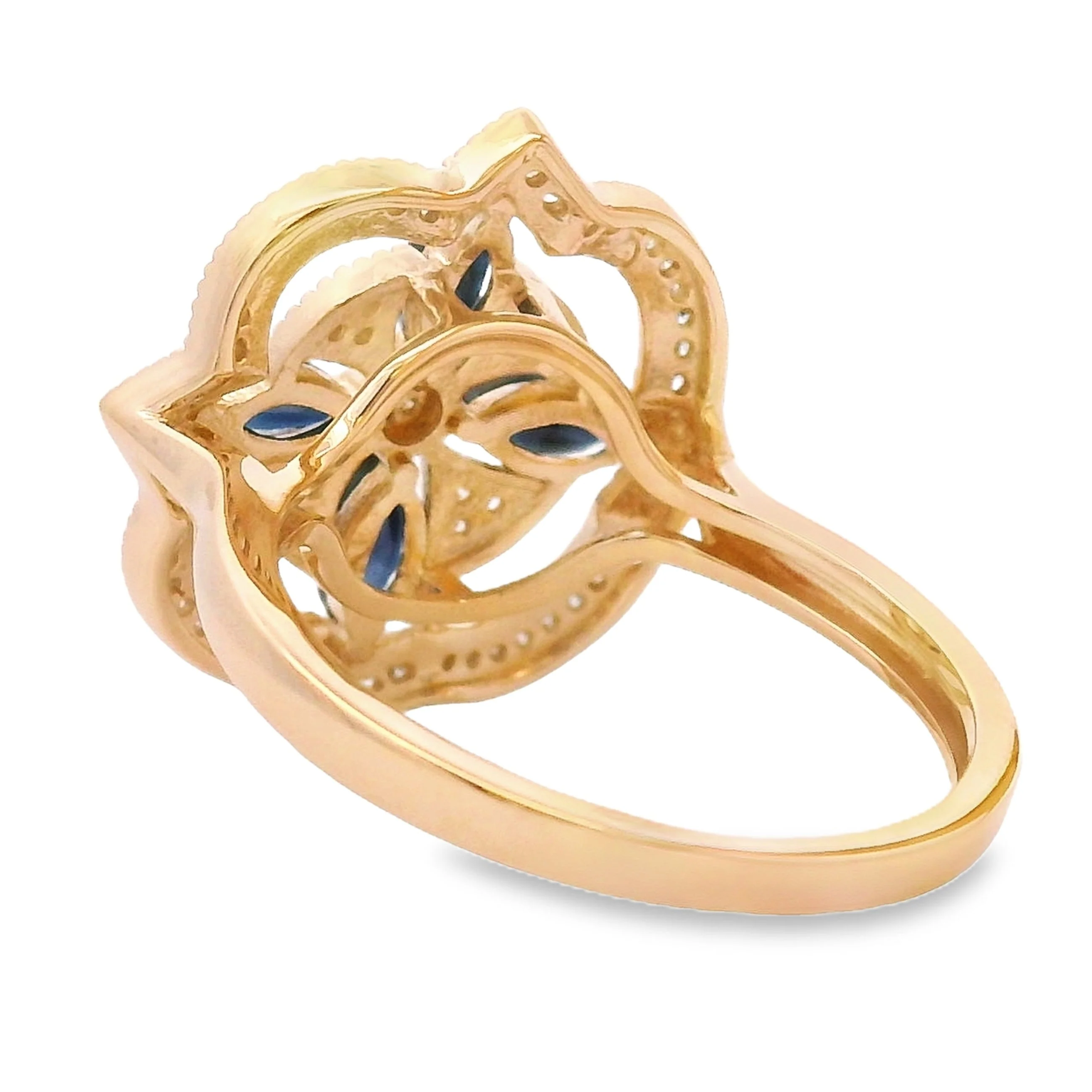 Genuine .88ct Sapphire Diamond Ring 14KT Yellow Gold - Image 2