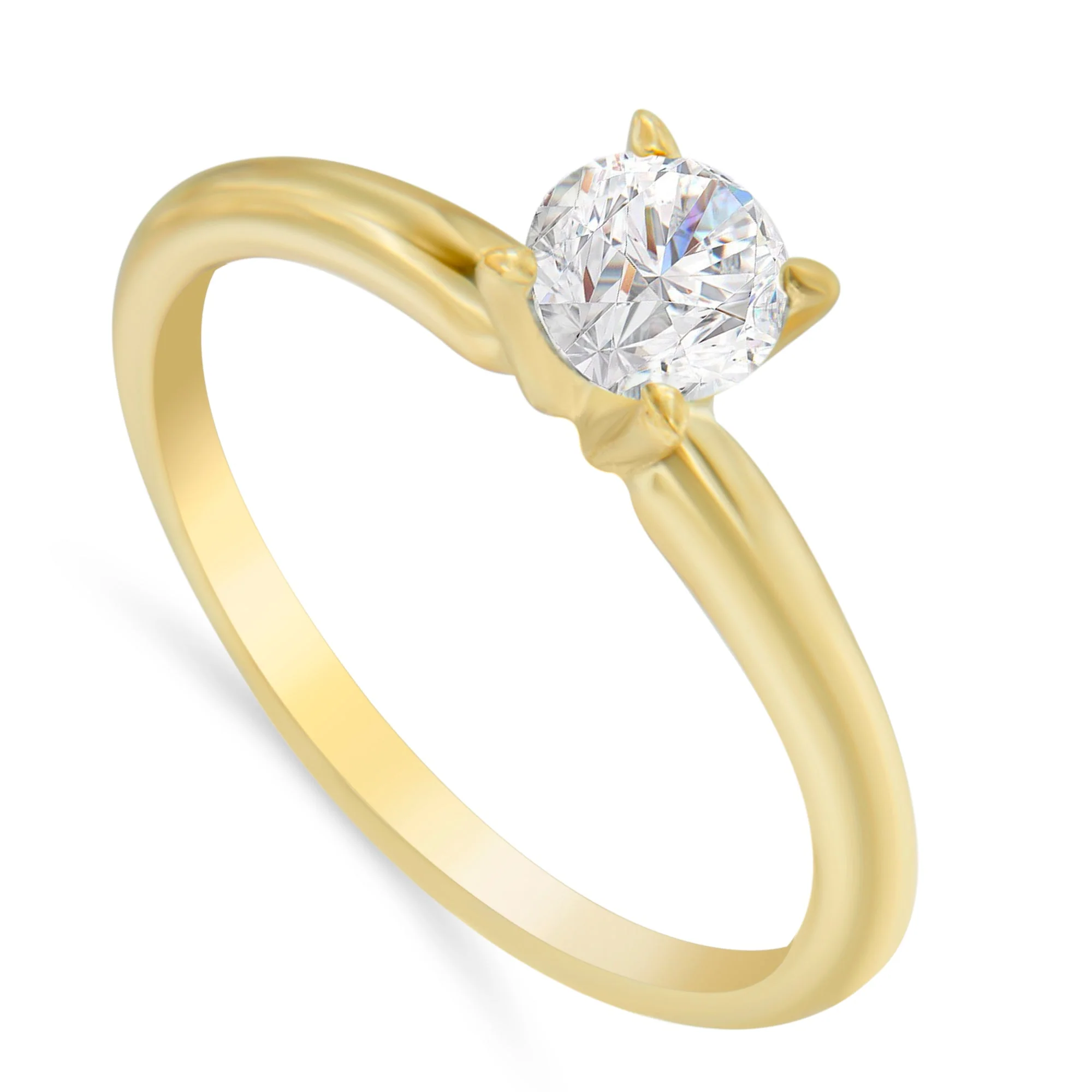 GIA Certified 14K Yellow Gold 1/2 Cttw Diamond Solitaire Engagement Ring (H Color, SI1 Clarity) - Size 6 - Image 11