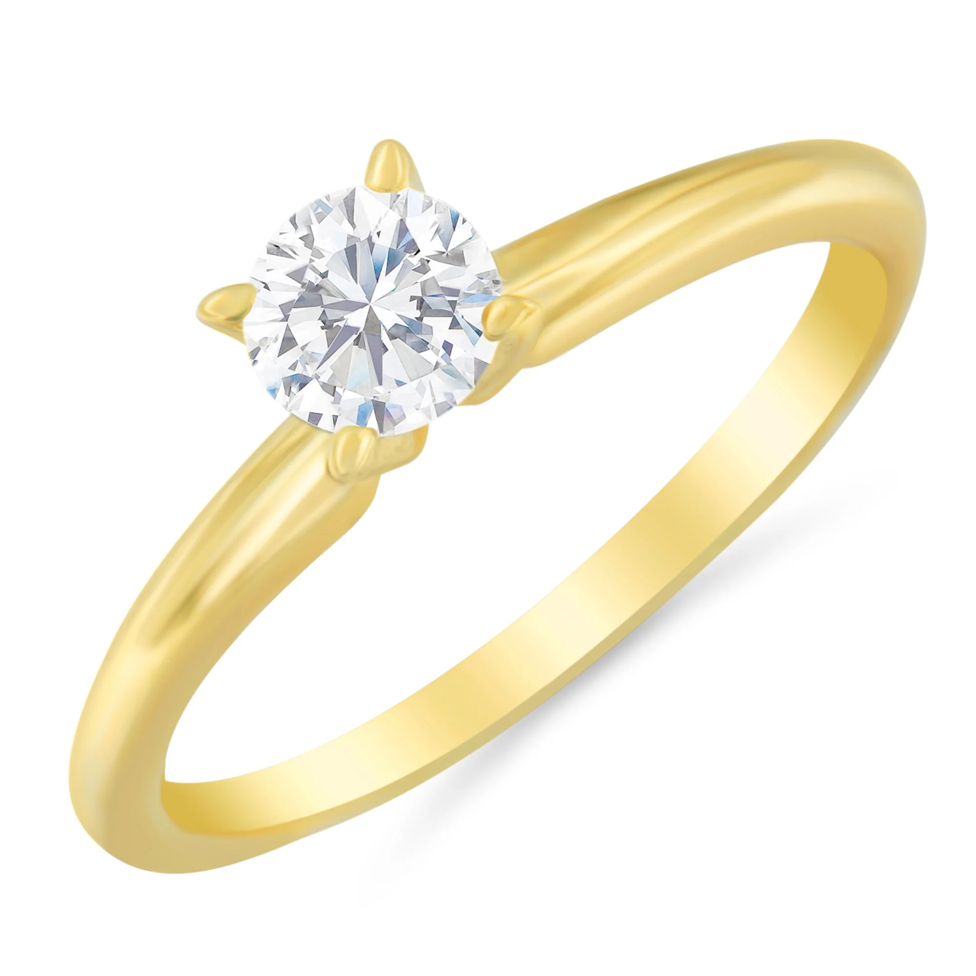 GIA Certified 14K Yellow Gold 1/2 Cttw Diamond Solitaire Engagement Ring (H Color, SI1 Clarity) - Size 6 - Image 6