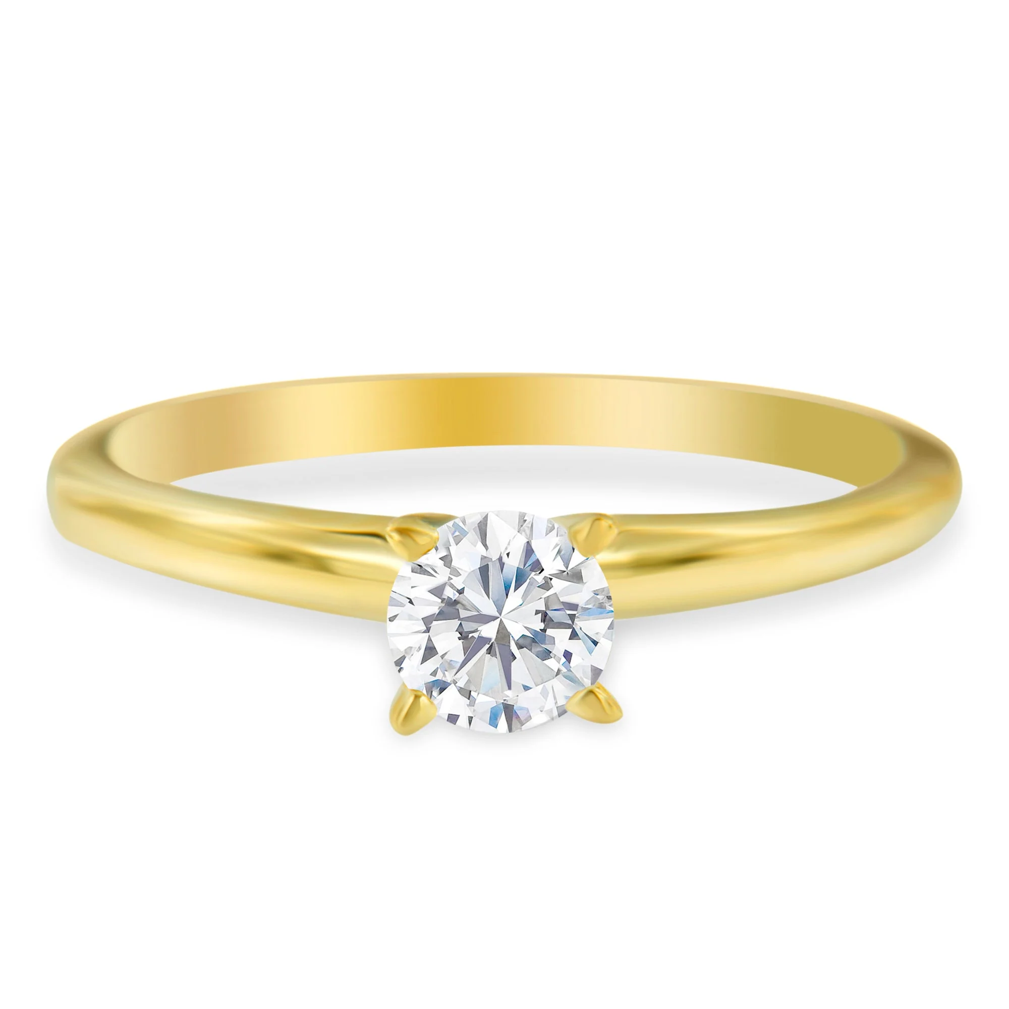 GIA Certified 14K Yellow Gold 1/2 Cttw Diamond Solitaire Engagement Ring (H Color, SI1 Clarity) - Size 6 - Image 7
